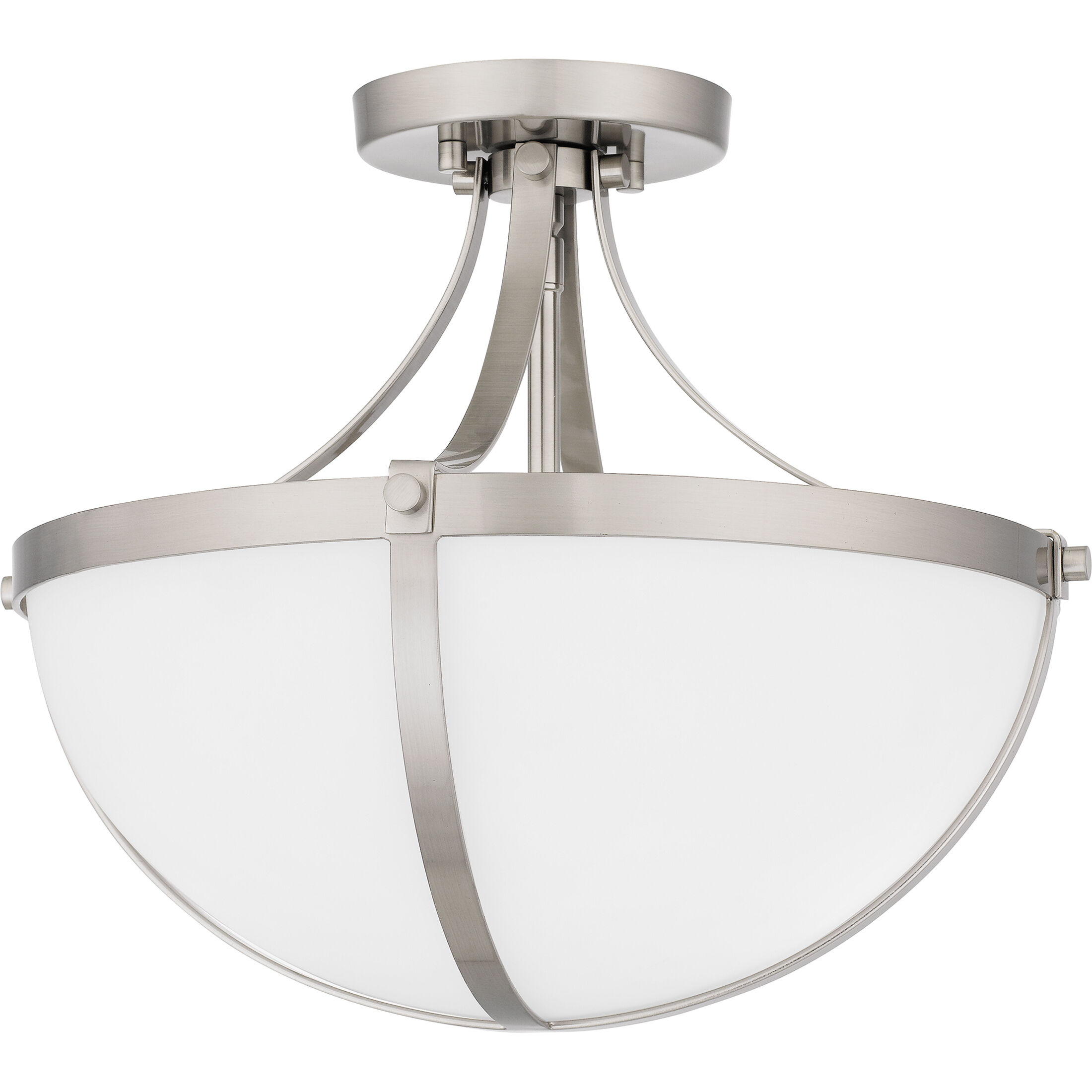 Antebellum 2 Light 14.75 inch Brushed Nickel Semi-Flush Mount Ceiling Light