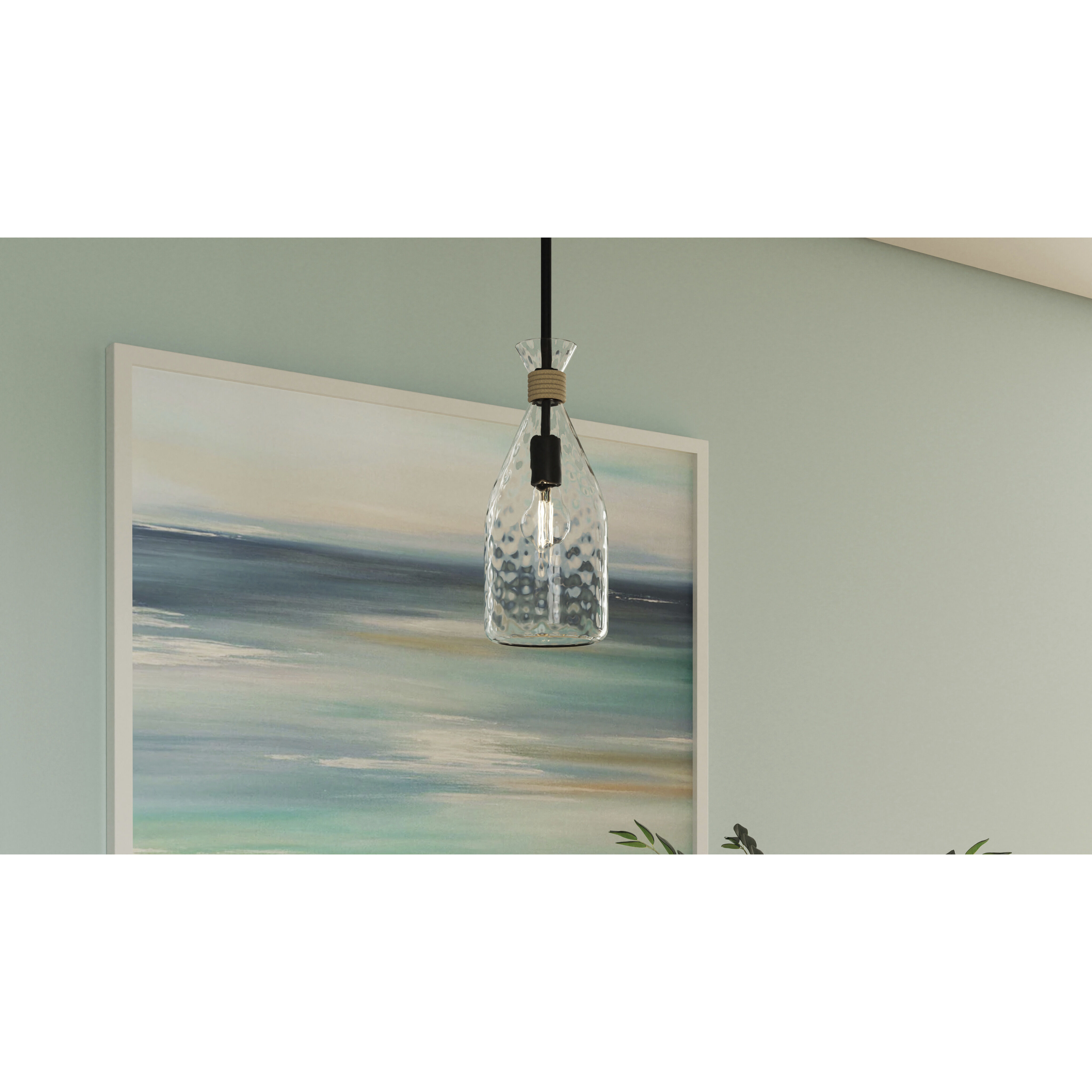 Govada 1 Light 6 inch Matte Black Mini Pendant Ceiling Light, Small