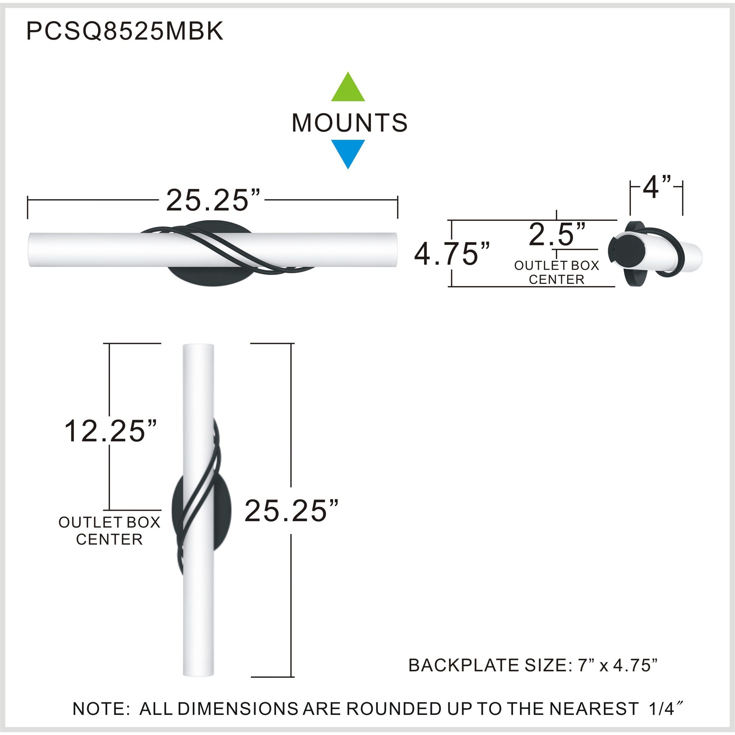 Serenade 25 inch Matte Black Bath Light Wall Light