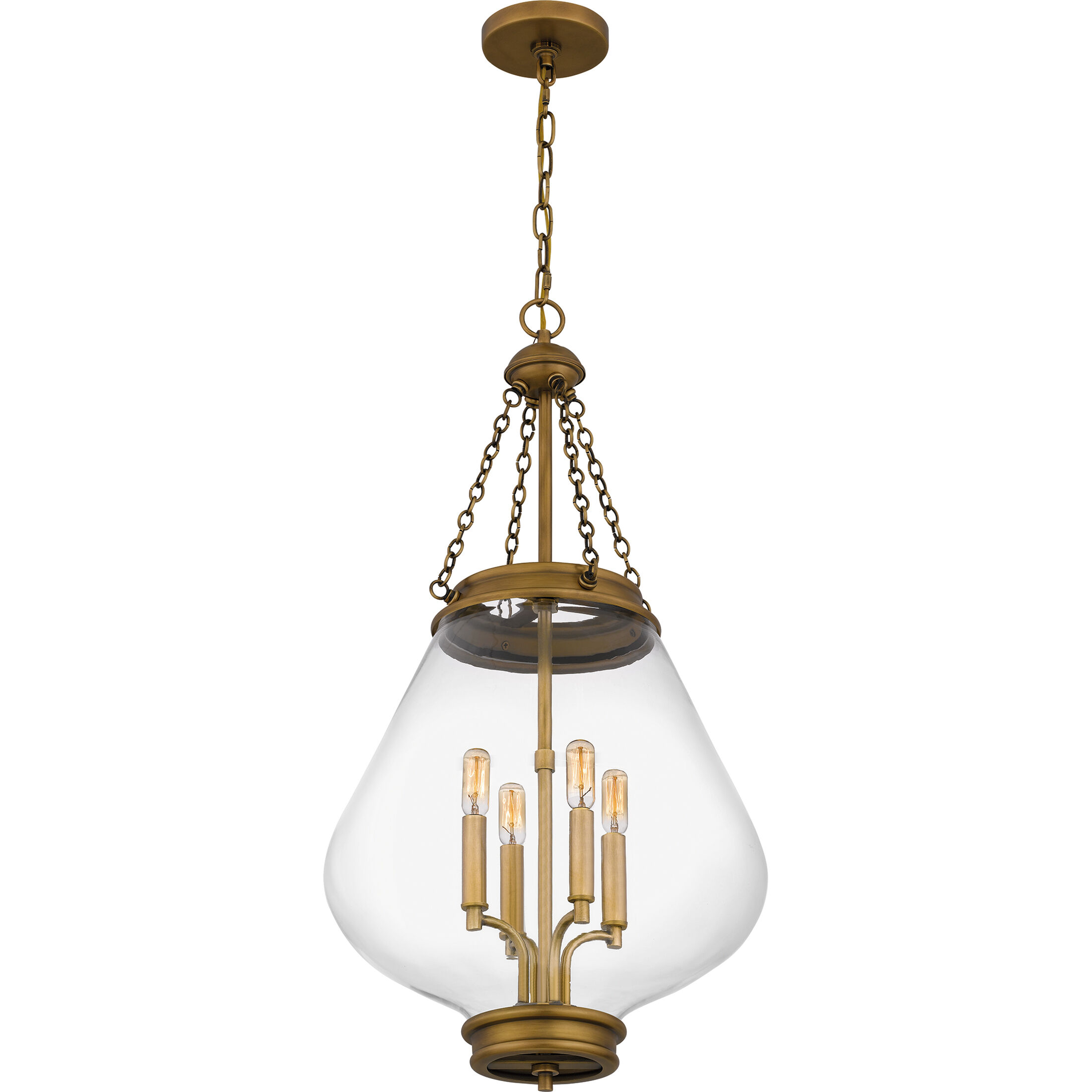 Wallace 4 Light 16 inch Weathered Brass Pendant Ceiling Light