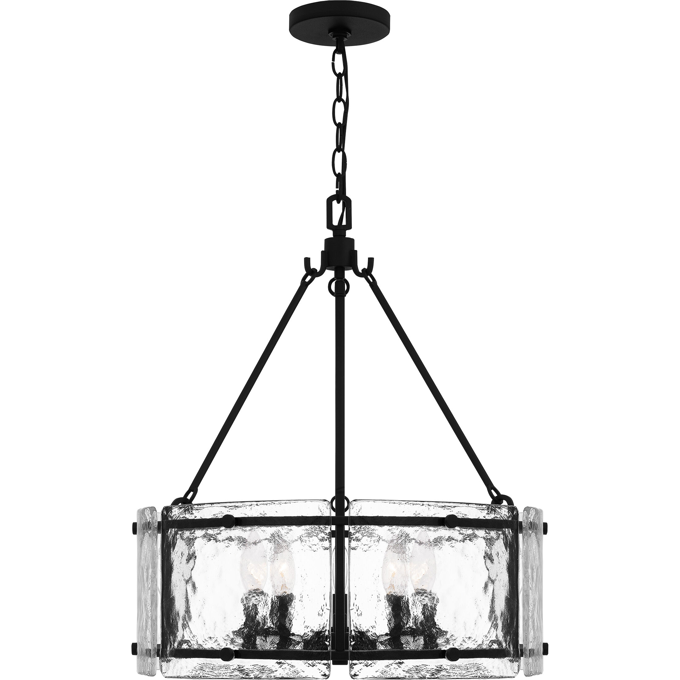 Fortress 5 Light 20.5 inch Earth Black Pendant Ceiling Light