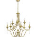 Joules 9 Light 32 inch Aged Brass Chandelier Ceiling Light