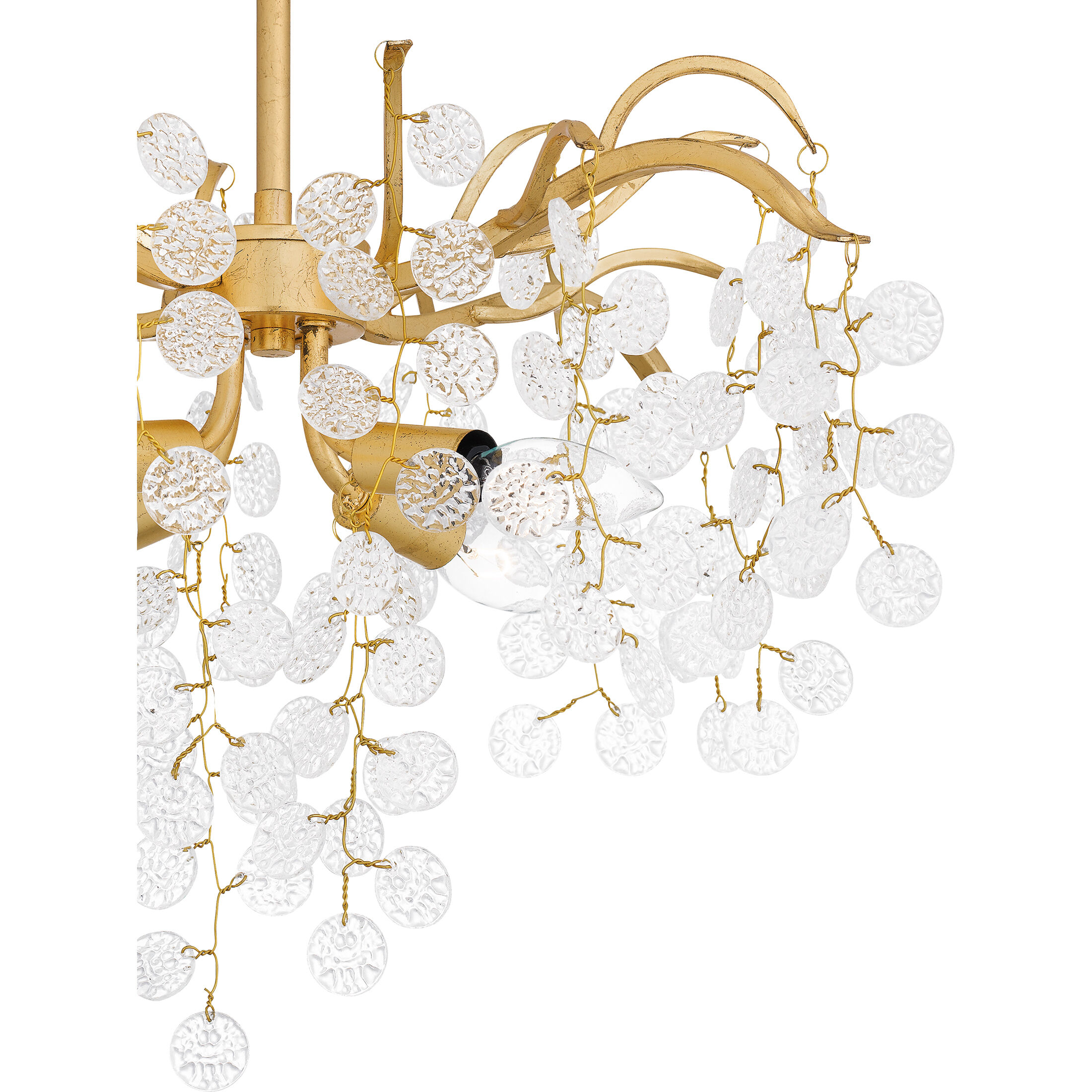 Maple 4 Light 22 inch Gold Leaf Semi-Flush Mount Ceiling Light, Extra Large