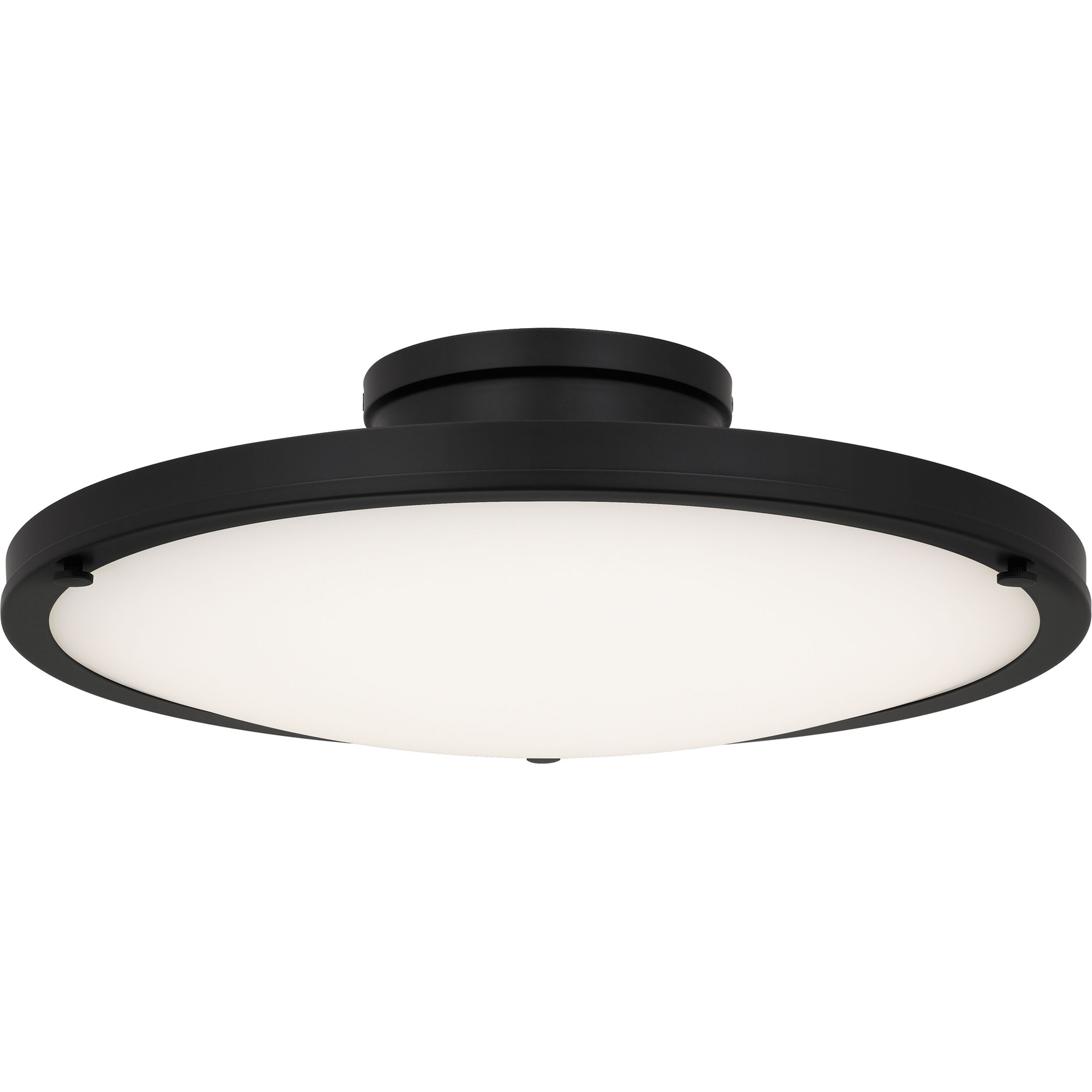 Donne LED 15.75 inch Matte Black Semi-Flush Mount Ceiling Light, Medium