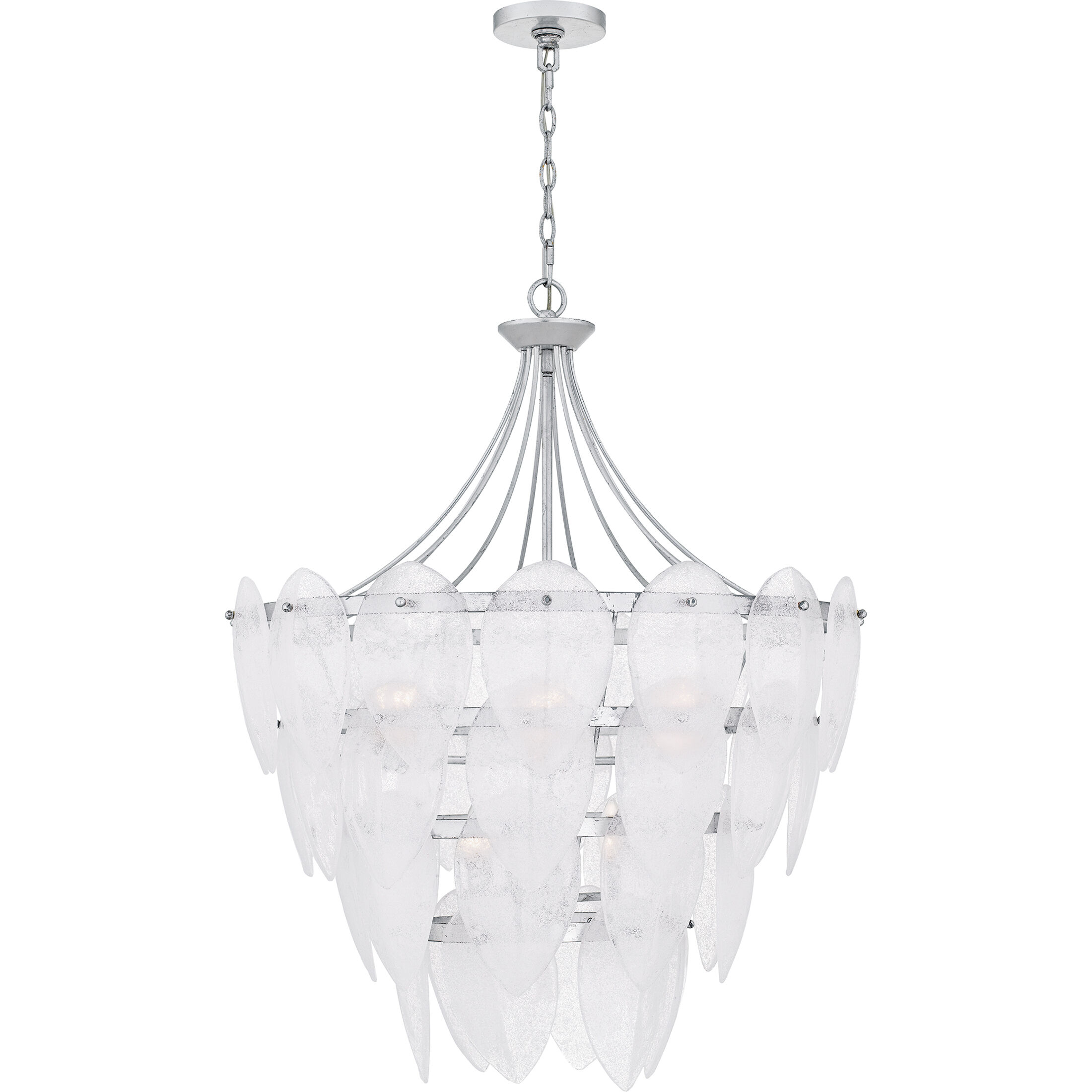 Lilestone 7 Light 28 inch Silver Leaf Pendant Ceiling Light, Large