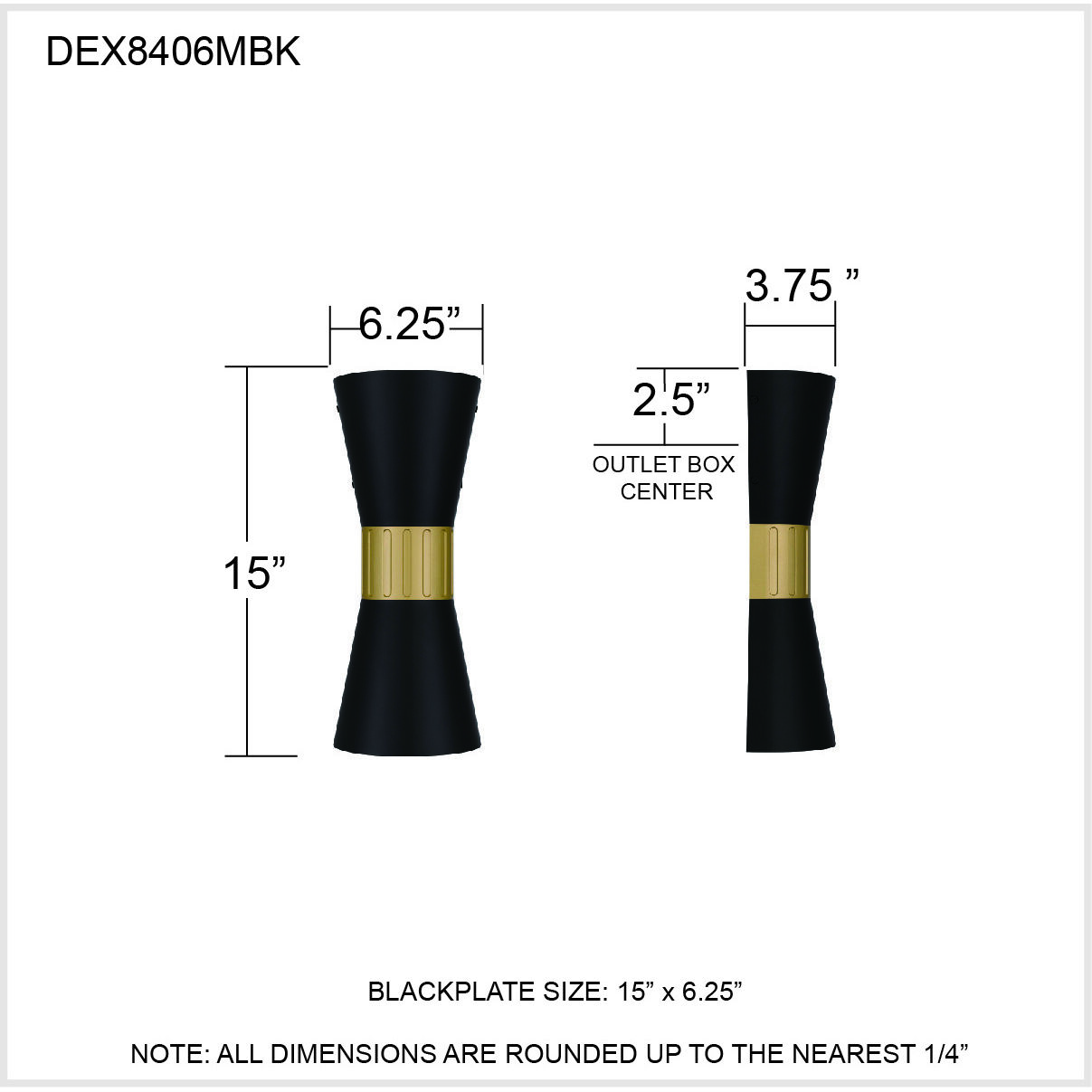 Dexter LED 15 inch Matte Black Outdoor Wall Lantern