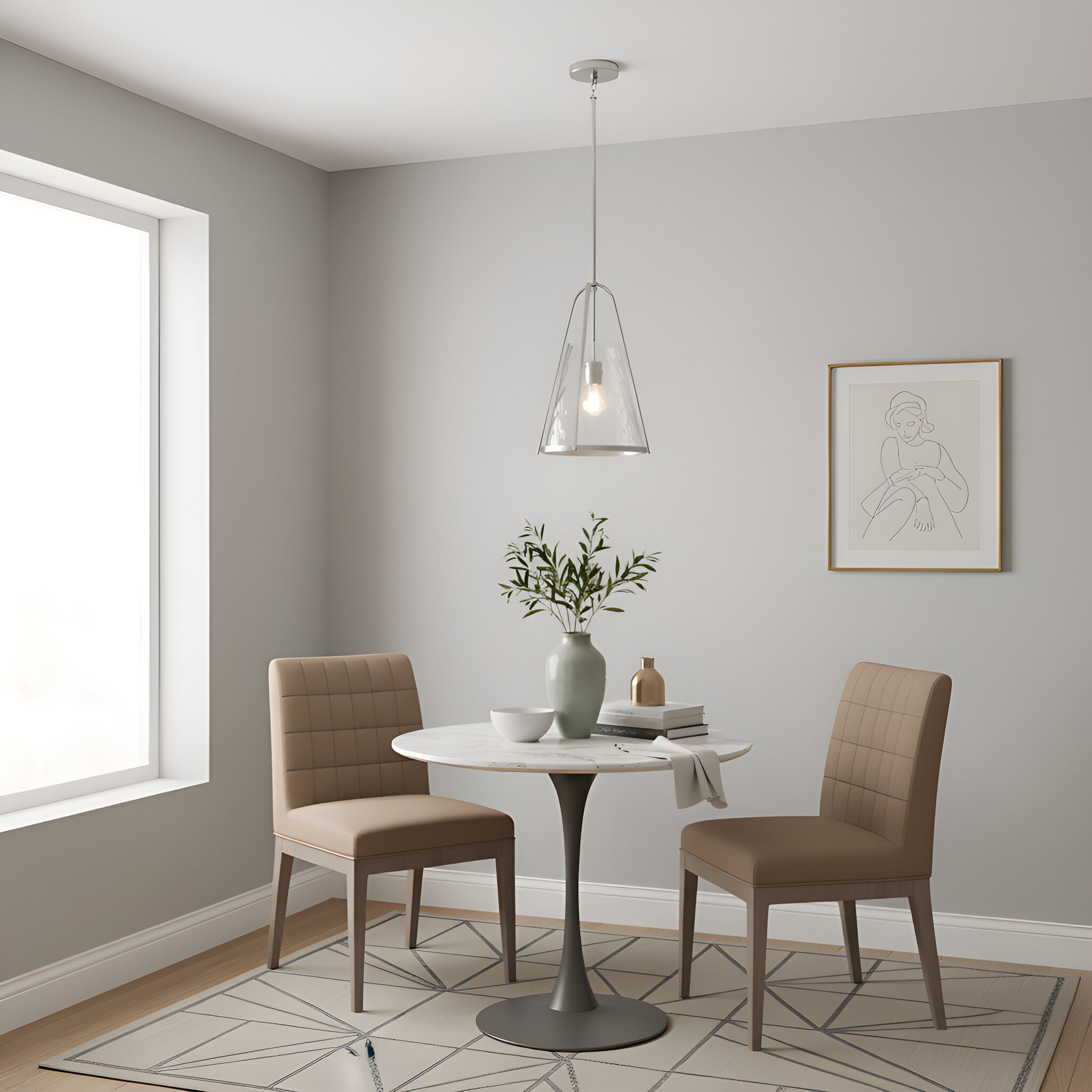 Briley 1 Light 11.5 inch Brushed Nickel Mini Pendant Ceiling Light