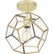 Kinslee 1 Light 10 inch Polished Brass Semi-Flush Mount Ceiling Light
