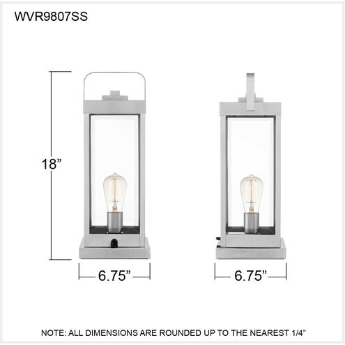 Westover 18 inch 100.00 watt Stainless Steel Outdoor Table Lamp