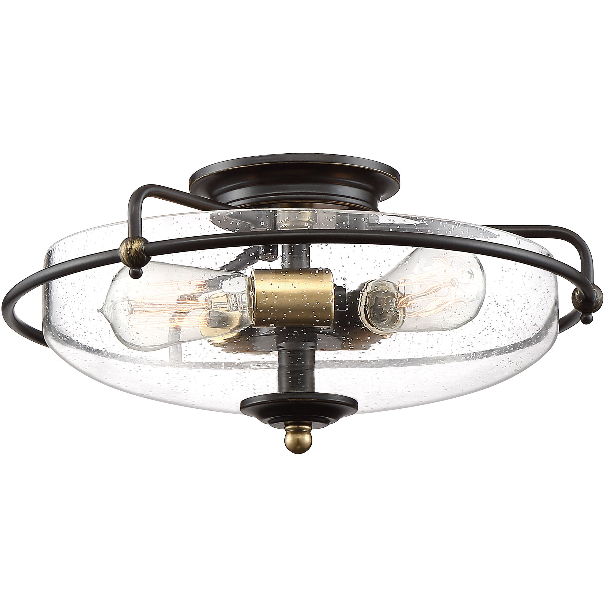 Griffin 3 Light 17 inch Palladian Bronze Flush Mount Ceiling Light, Large