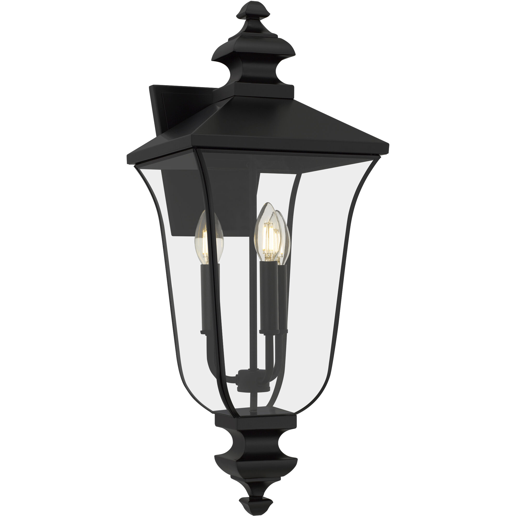 Farley 3 Light 25.25 inch Matte Black Outdoor Wall Lantern