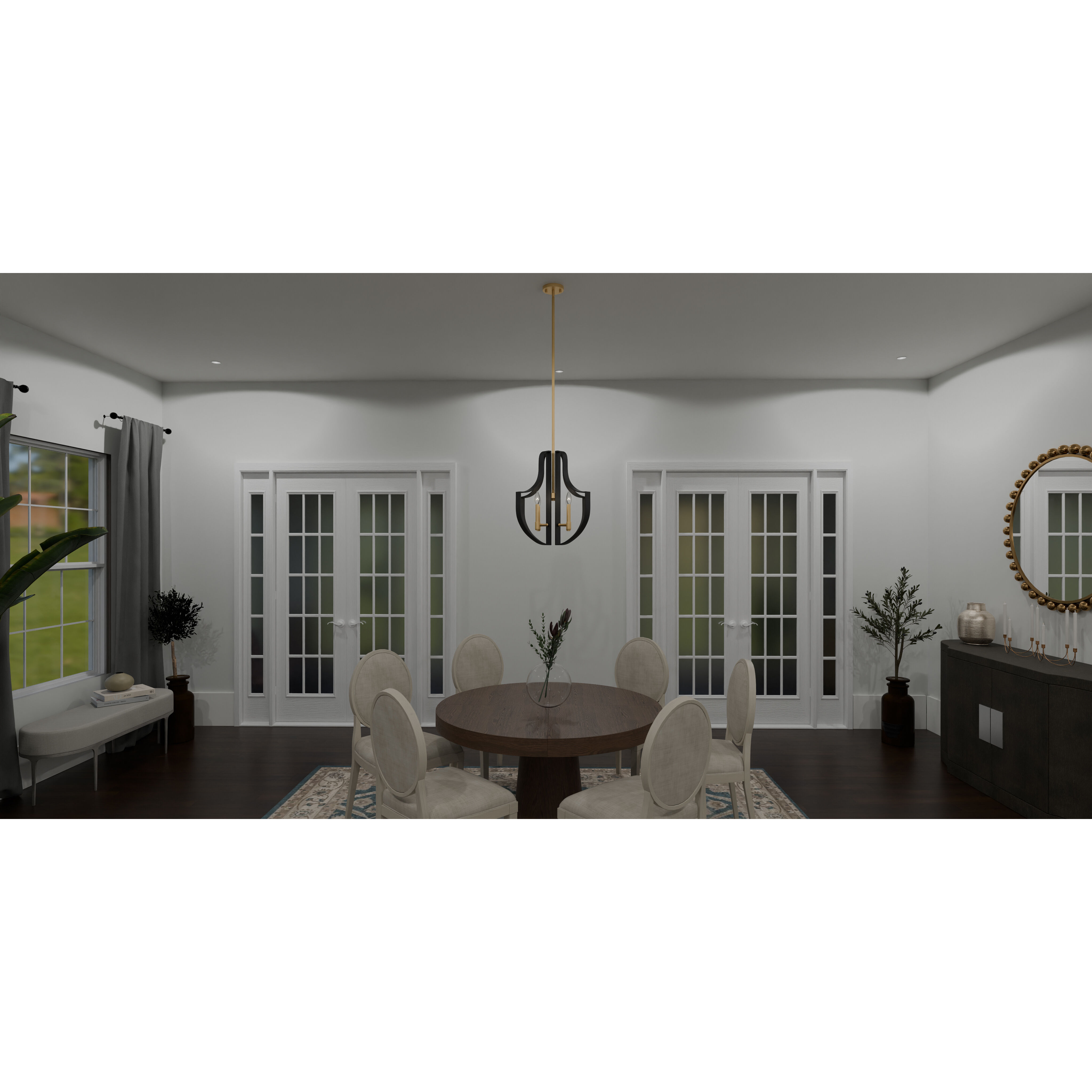 Talis 4 Light 22 inch Matte Black Pendant Ceiling Light