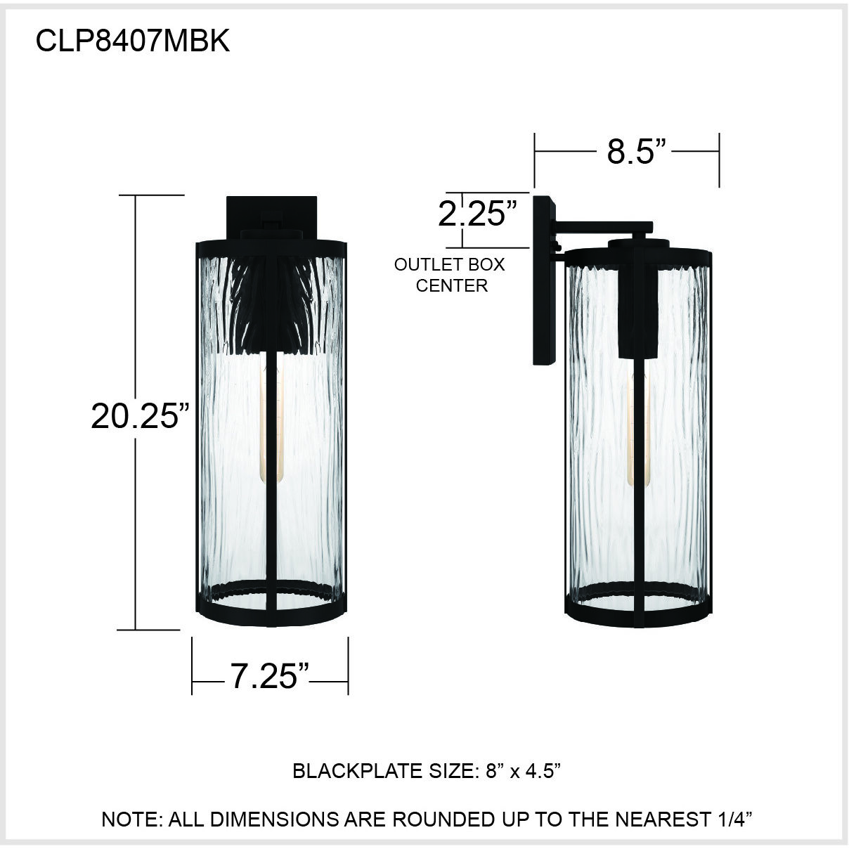 Culpo 1 Light 20 inch Matte Black Outdoor Wall Lantern