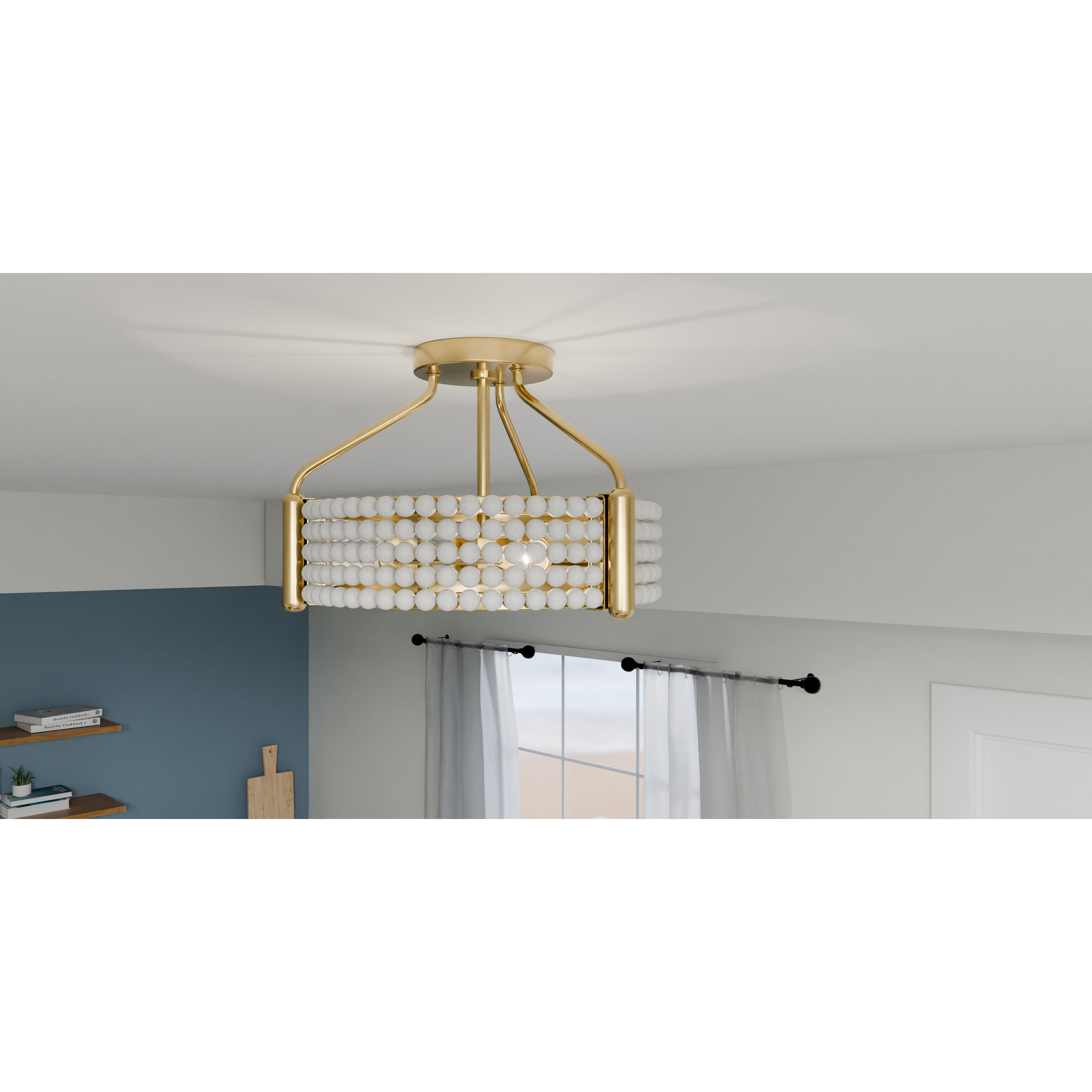 Molly 3 Light 16 inch Brushed Gold Semi-Flush Mount Ceiling Light, Medium