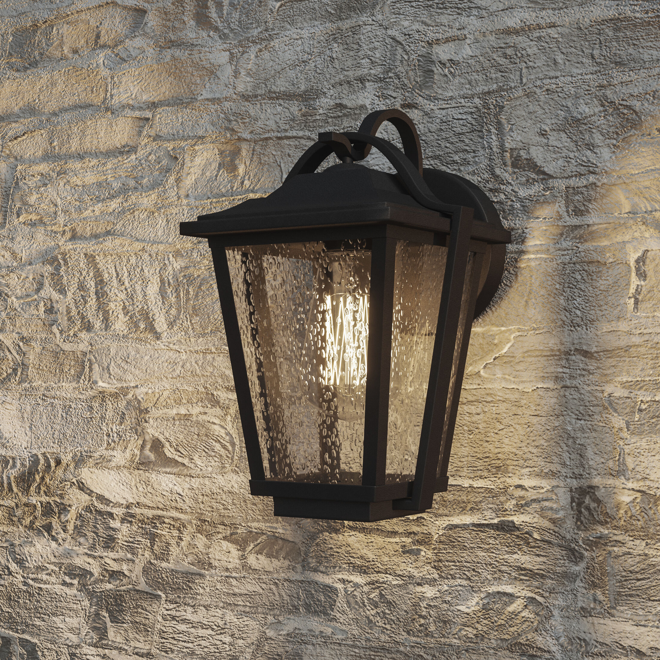 Darius 1 Light 12 inch Earth Black Outdoor Wall Light