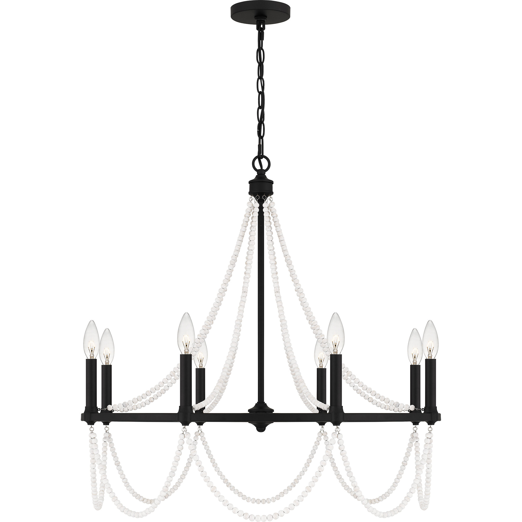 Brigitta 8 Light 30 inch Matte Black Chandelier Ceiling Light