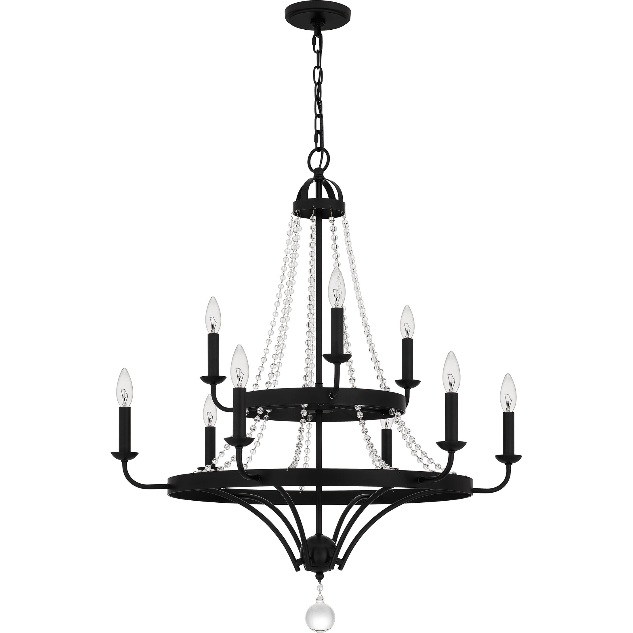 Quoizel ADL5030MBK Adelaide 9 Light 30 inch Matte Black Chandelier