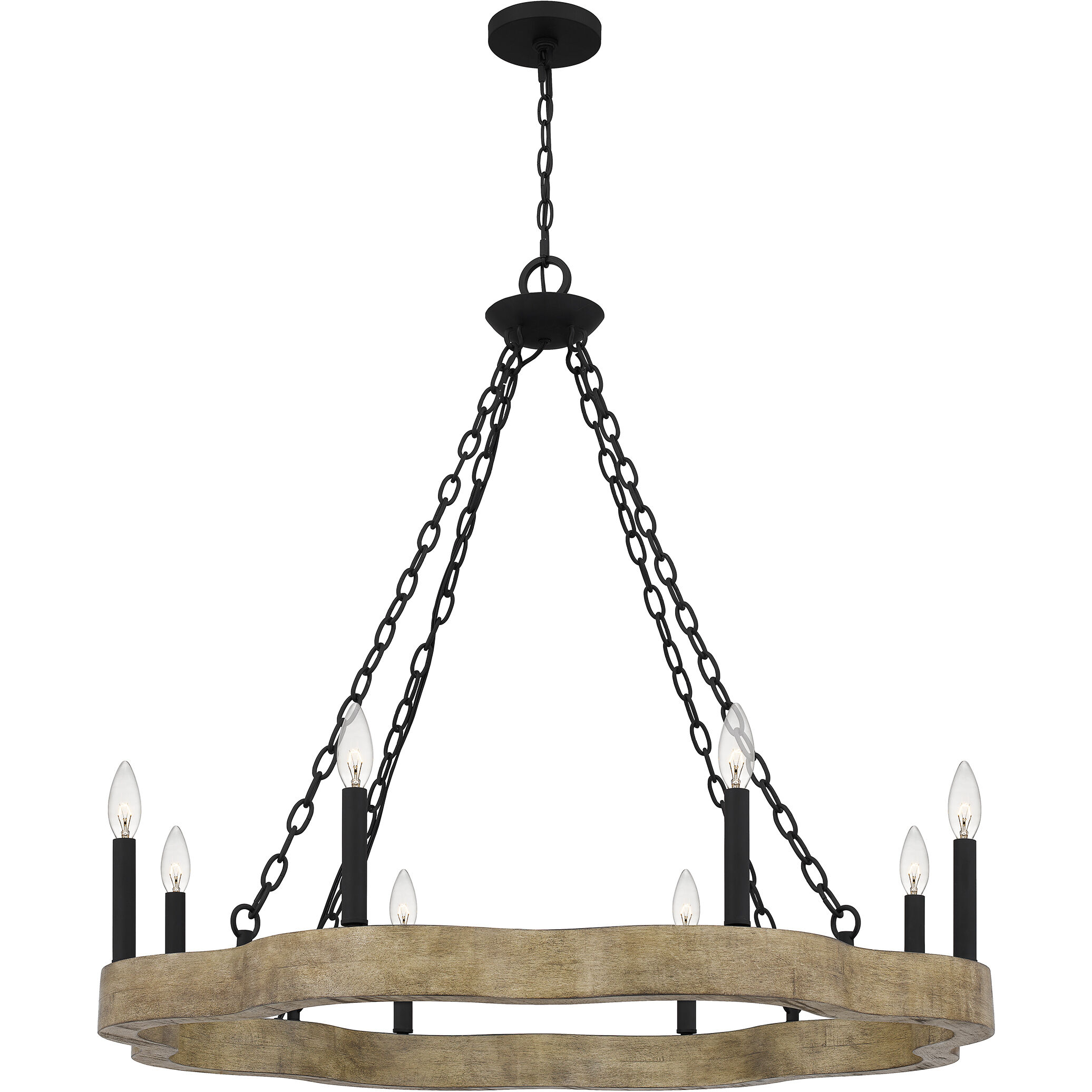 Croix 8 Light 36 inch Matte Black Chandelier Ceiling Light