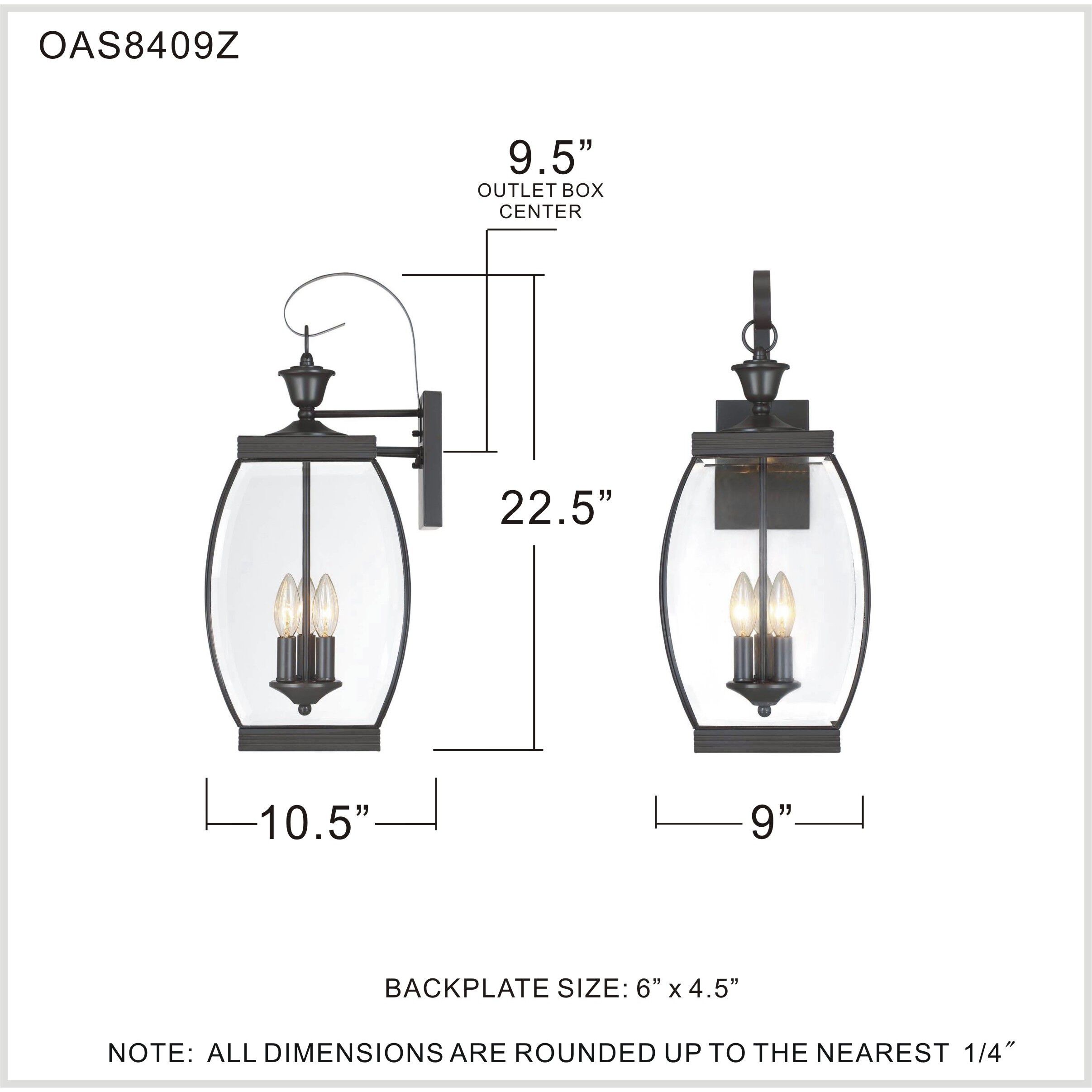 Oasis 3 Light 23 inch Medici Bronze Outdoor Wall Lantern