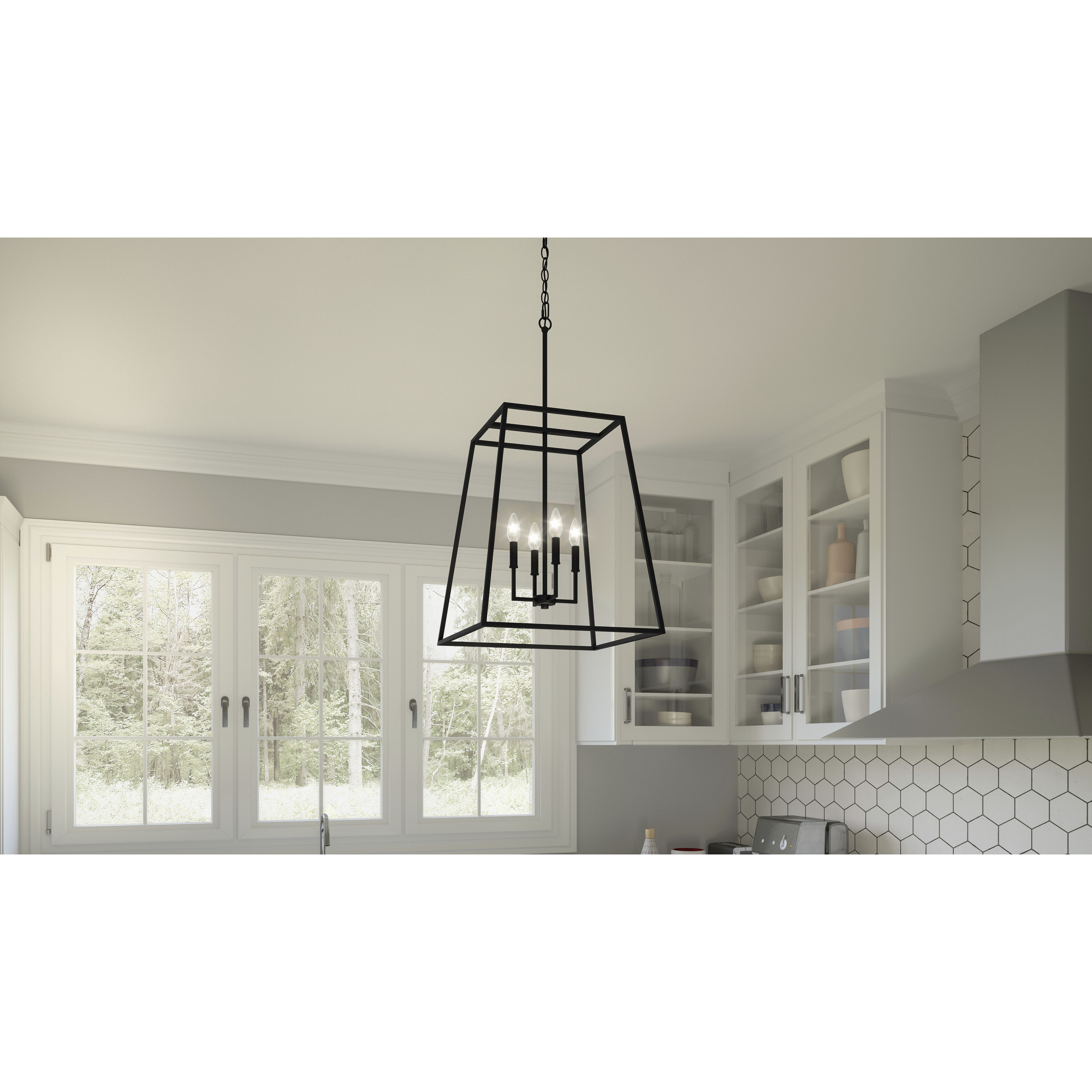 Prescott 4 Light 18 inch Matte Black Pendant Ceiling Light