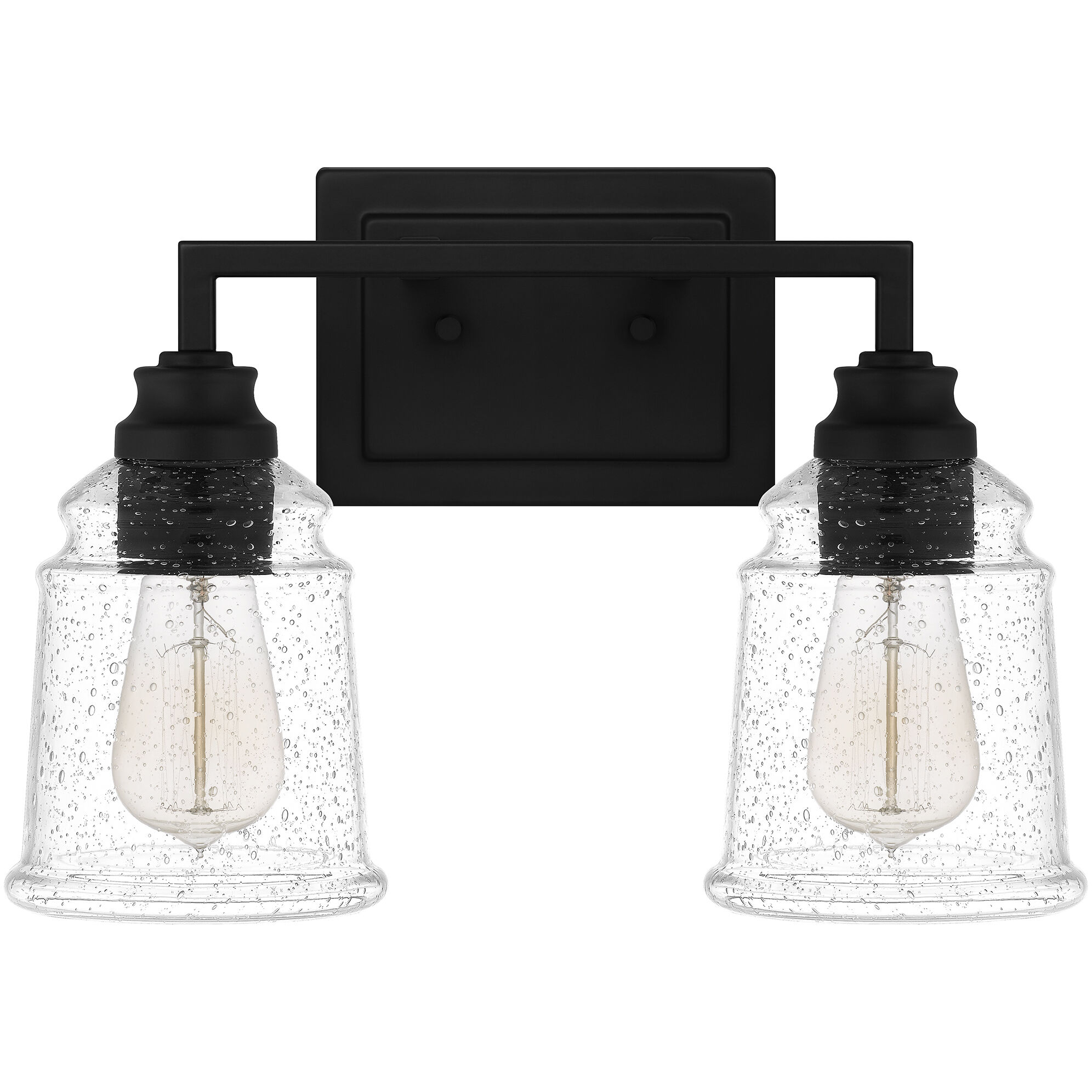 McIntire 2 Light 15 inch Matte Black Bath Light Wall Light, Medium