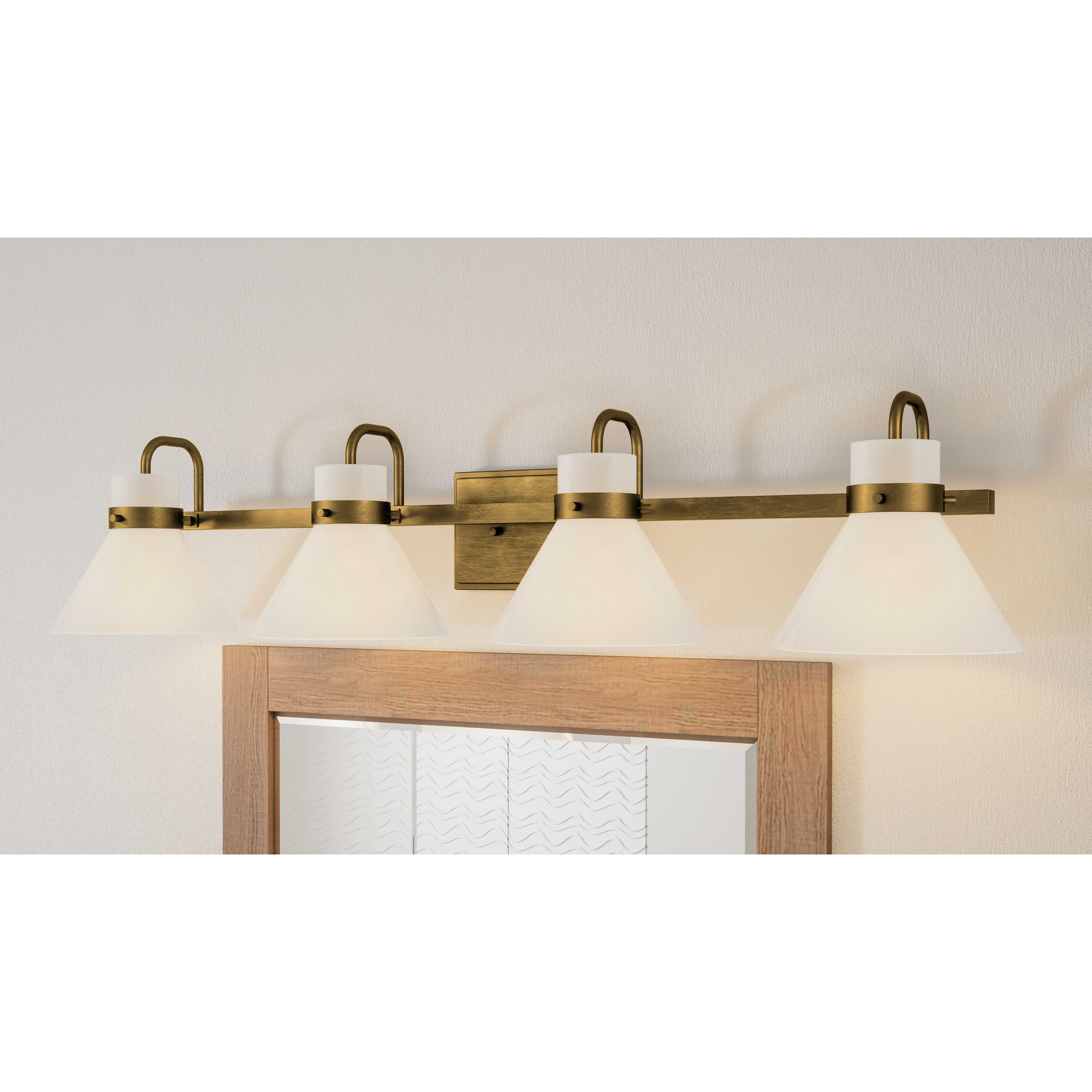 Regency 4 Light 36 inch Weathered Brass Bath Light Wall Light