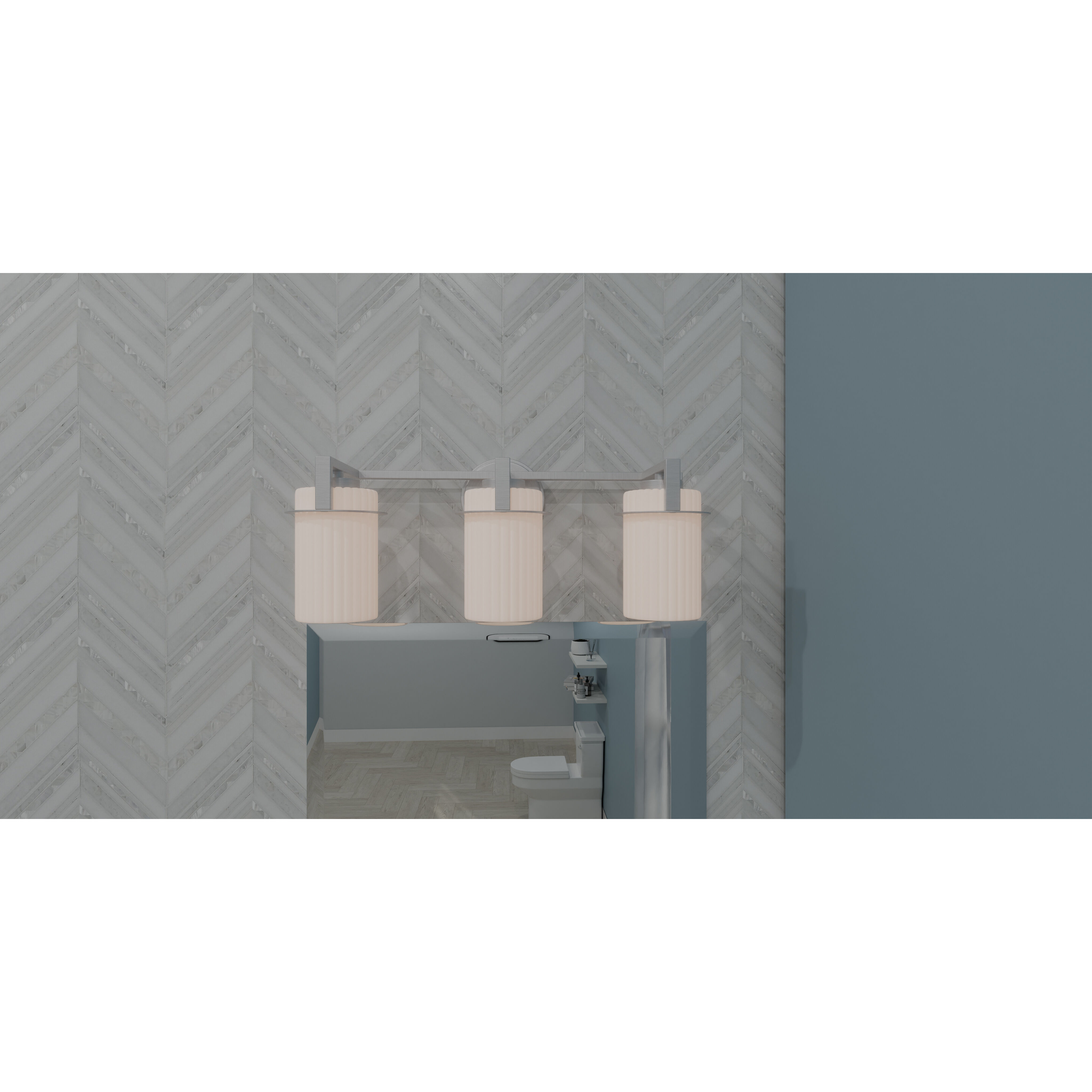 Seymour 3 Light 22 inch Brushed Nickel Bath Light Wall Light, Large