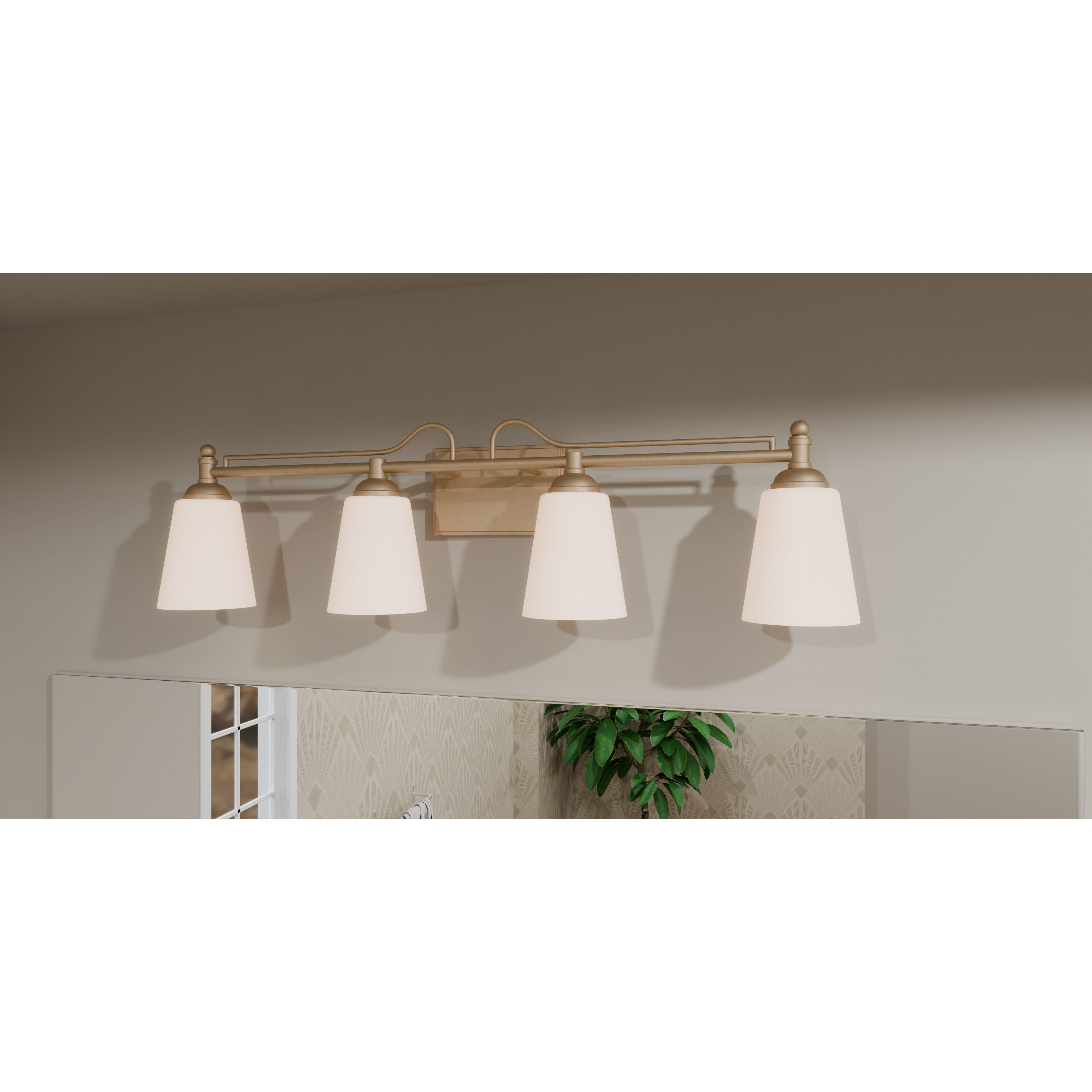 Esther 4 Light 32 inch Bronze Gold Bath Light Wall Light, Extra Large