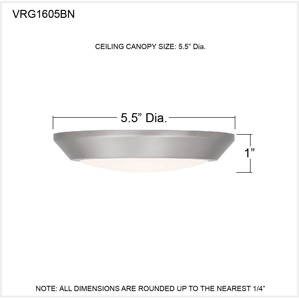 Verge LED 6 inch Brushed Nickel Flush Mount Ceiling Light