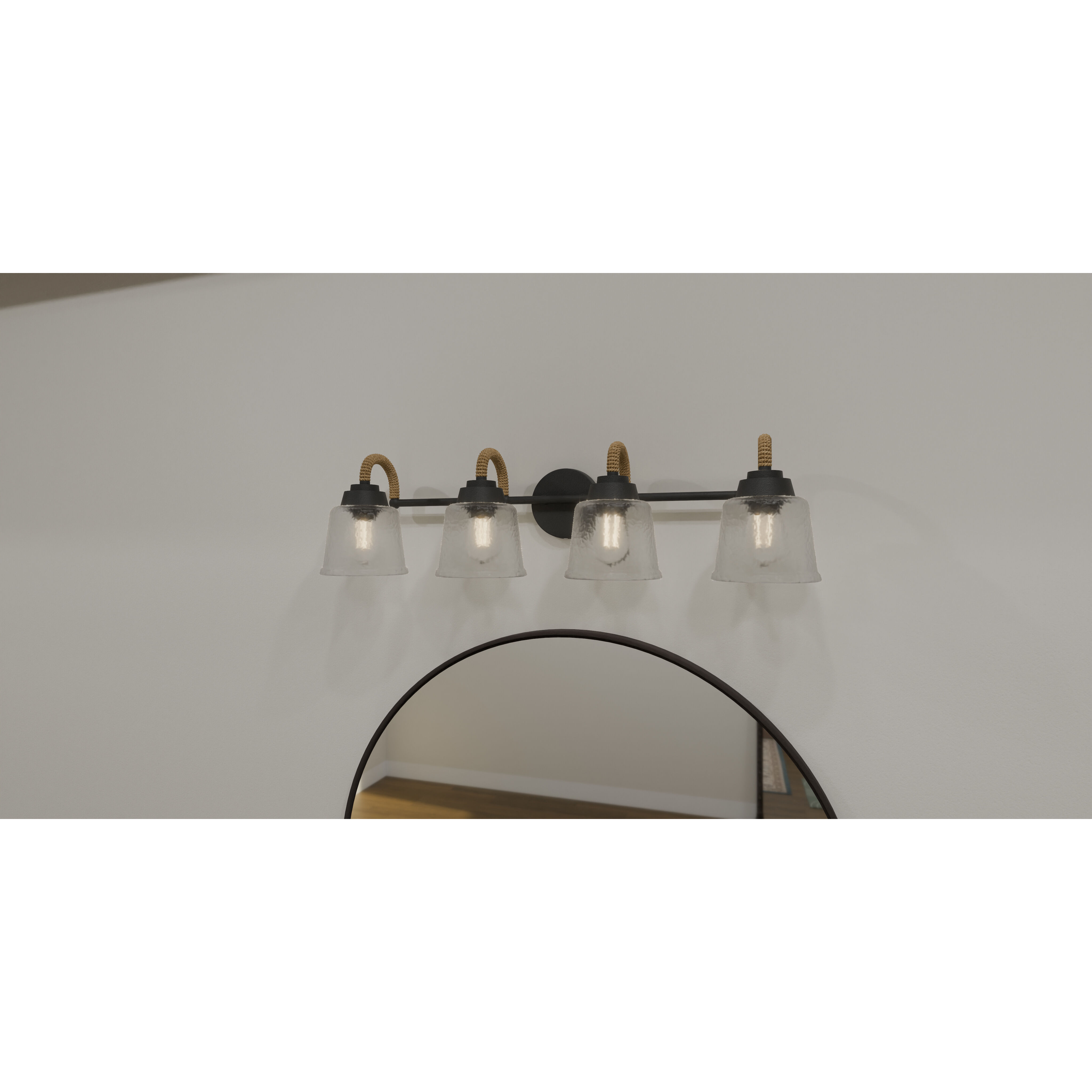 Seabreeze 4 Light 31 inch Matte Black Bath Light Wall Light, Extra Large