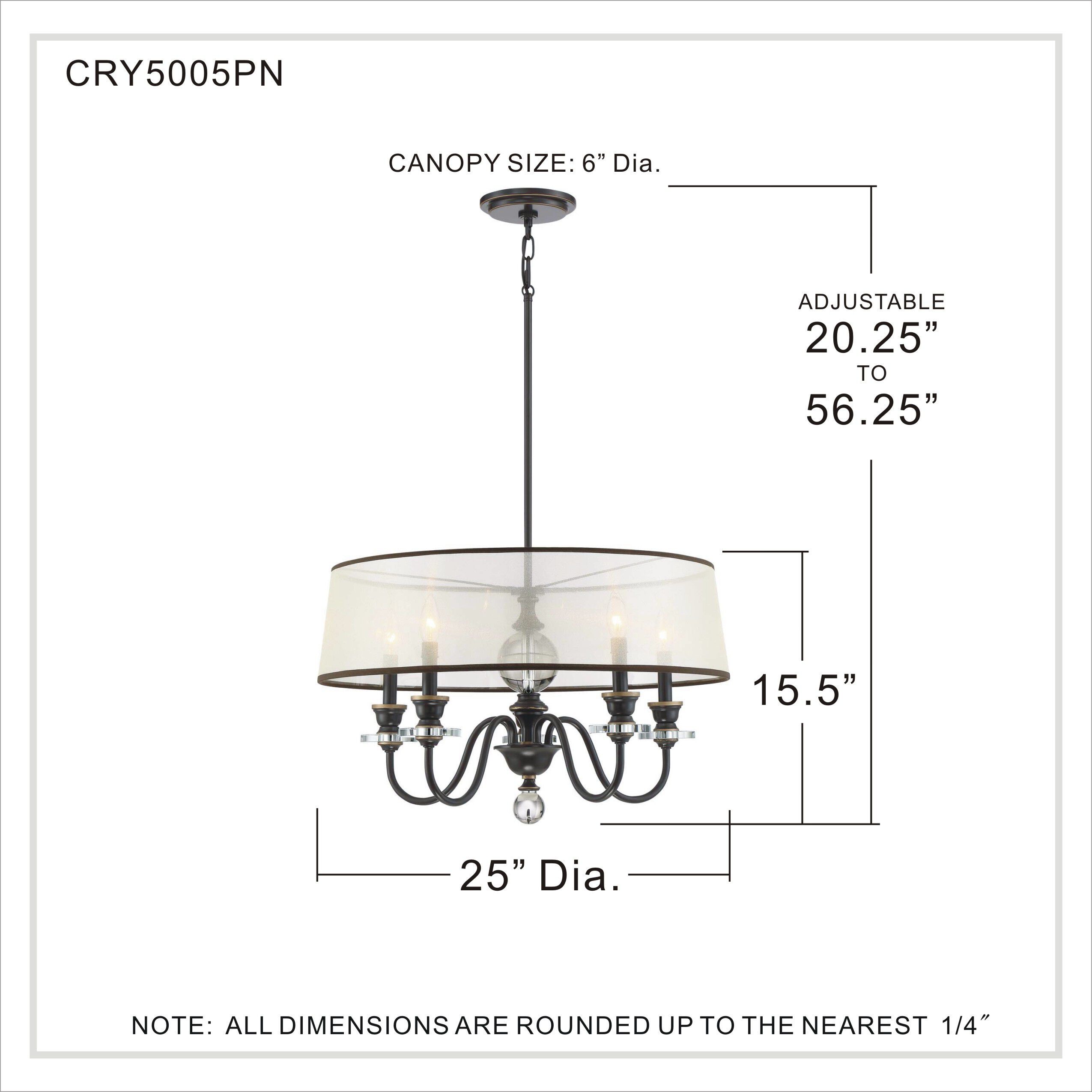 Ceremony 5 Light 25 inch Palladian Bronze Chandelier Ceiling Light