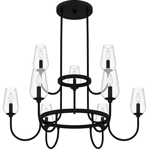 Viscount 9 Light 36 inch Matte Black Chandelier Ceiling Light
