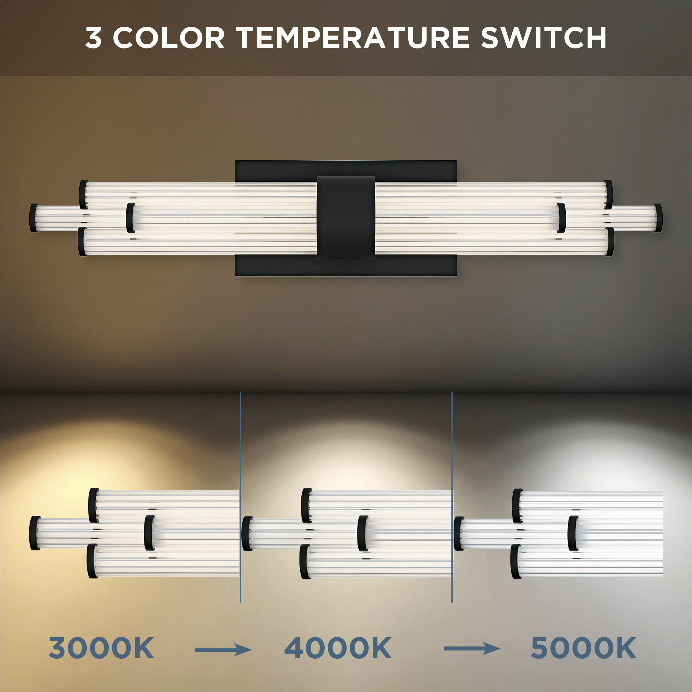 Talbott LED 24 inch Matte Black Bath Light Wall Light, Medium