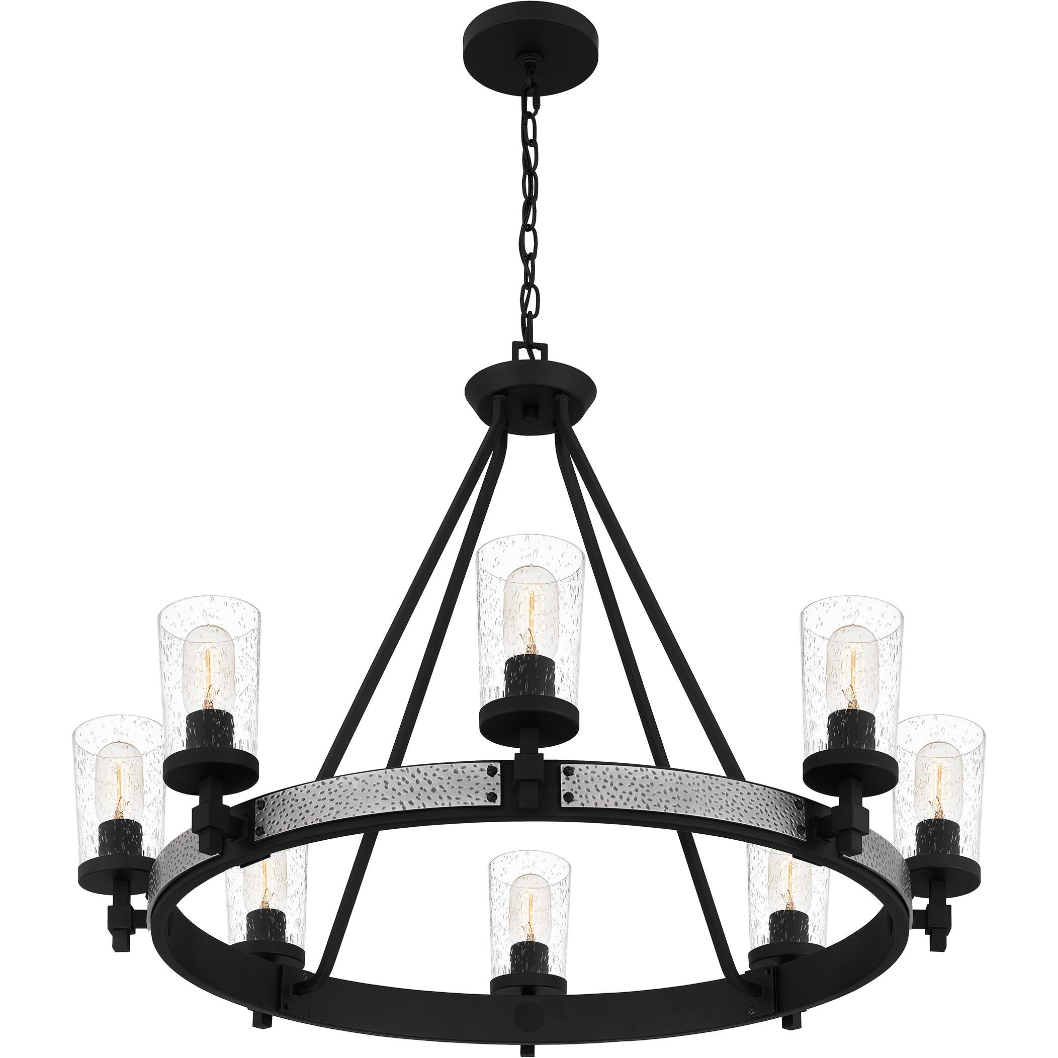 Alpine 8 Light 32 inch Earth Black Chandelier Ceiling Light