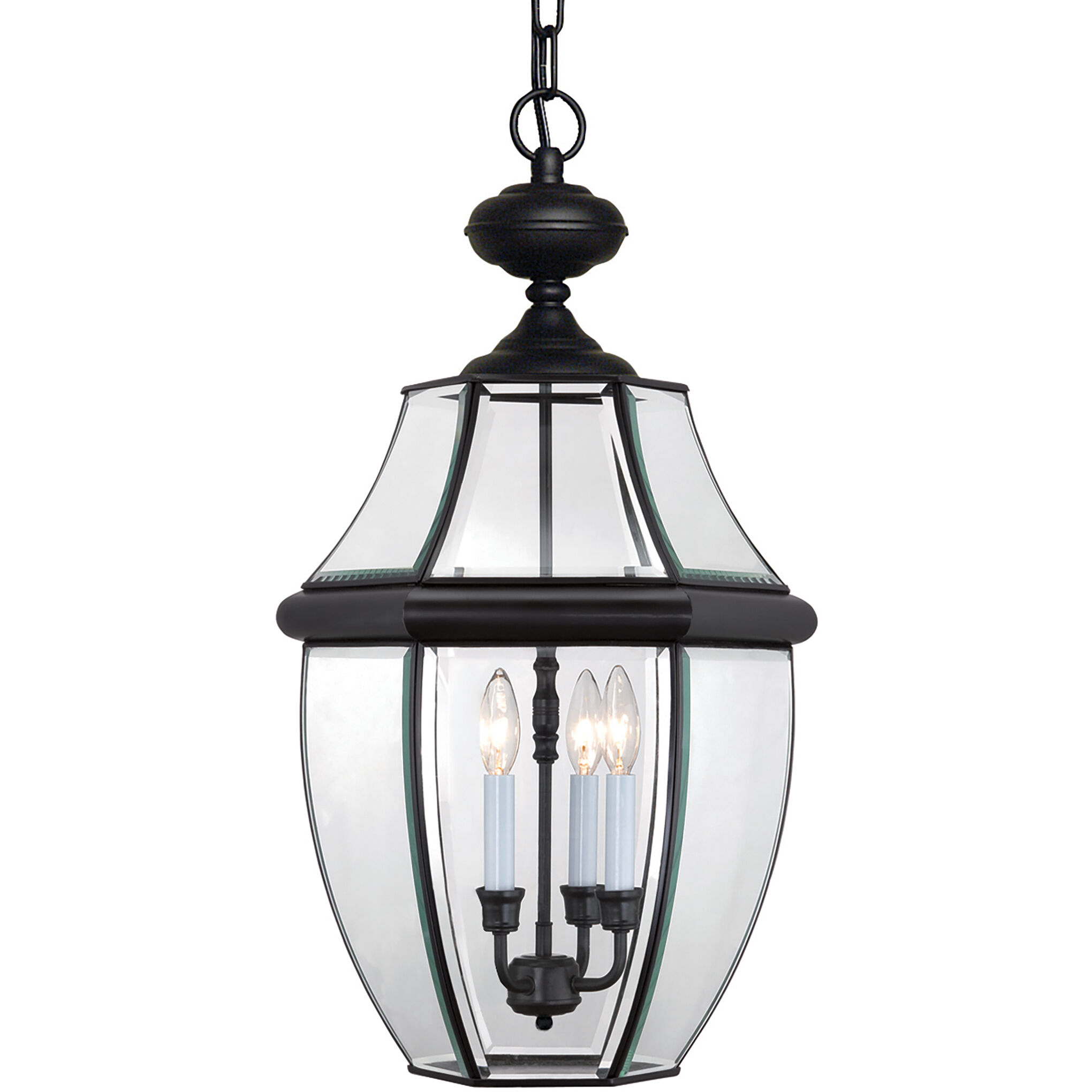 Newbury 3 Light 12.5 inch Mystic Black Outdoor Hanging Lantern