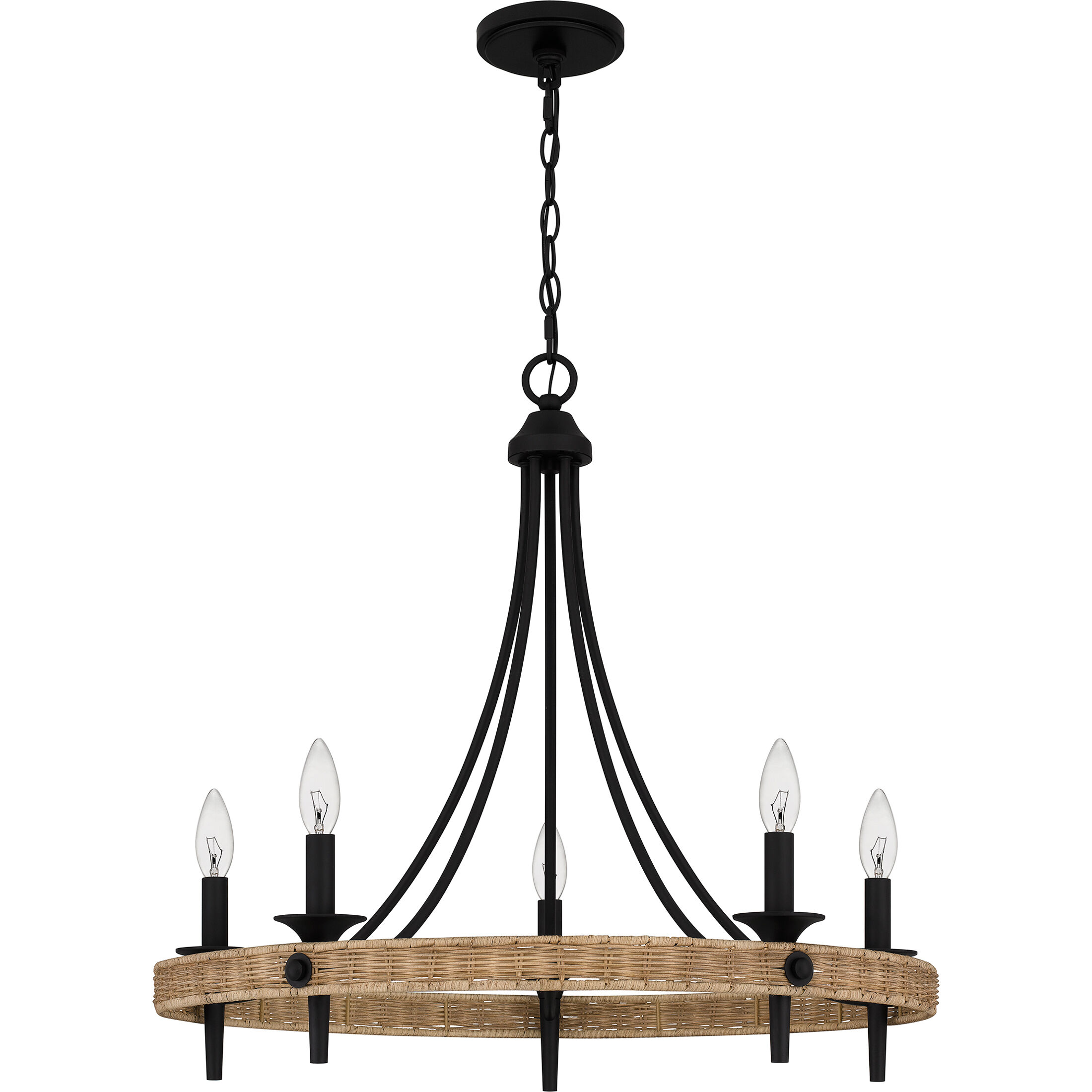 Catania 5 Light 26 inch Matte Black Chandelier Ceiling Light