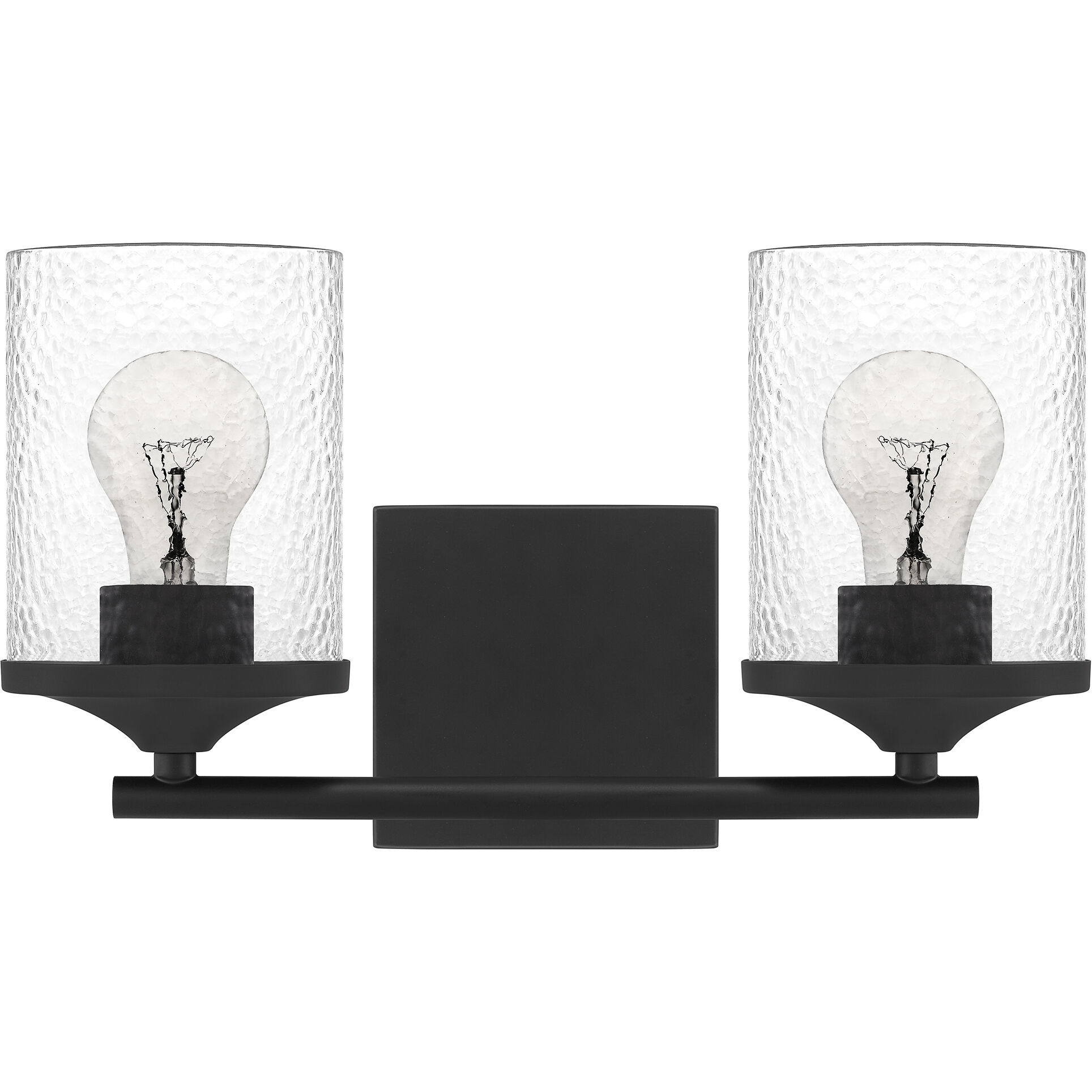 Abner 2 Light 14 inch Matte Black Bath Light Wall Light