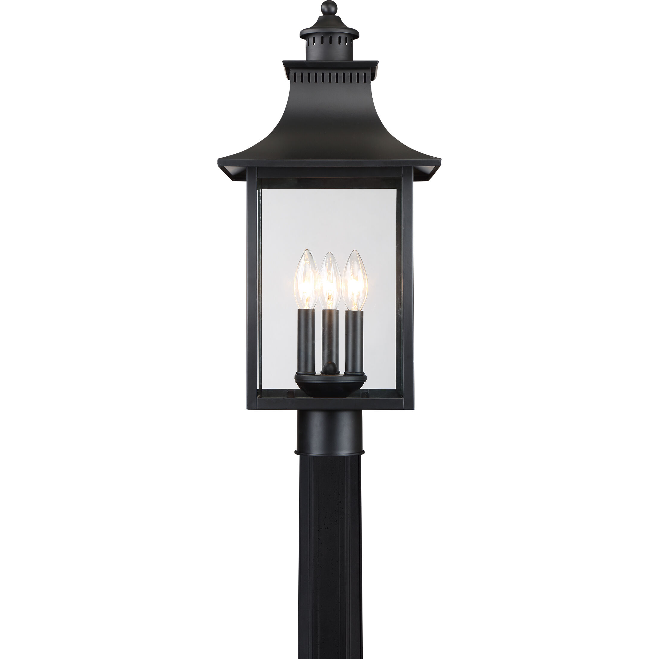 Chancellor 3 Light 22 inch Mystic Black Outdoor Post Lantern