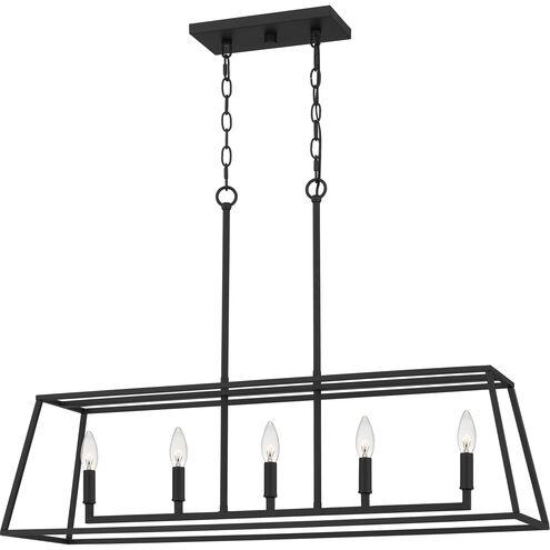 Prescott 5 Light 36 inch Matte Black Island Light Ceiling Light