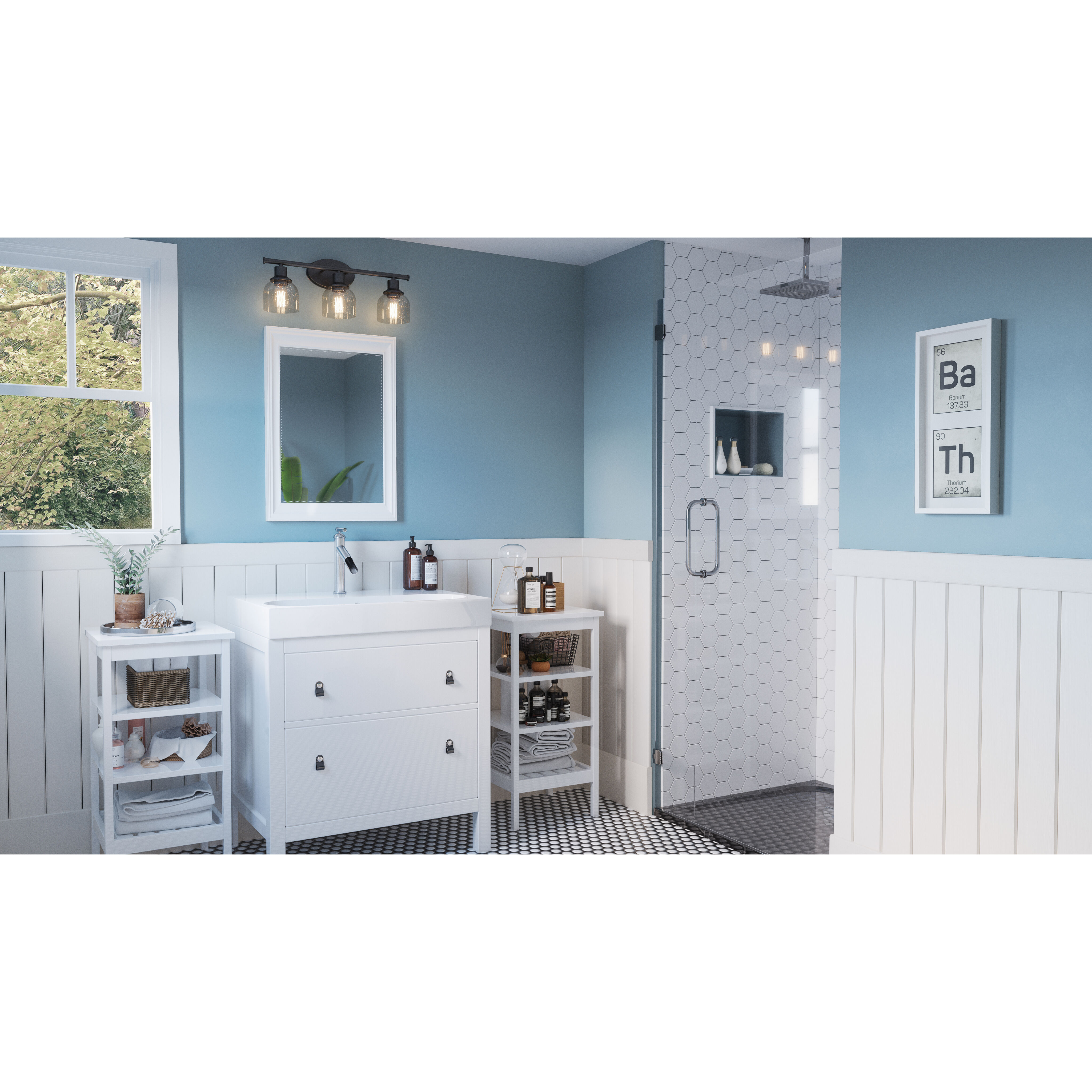 Caverly 3 Light 22.25 inch Bronze Bath Light Wall Light