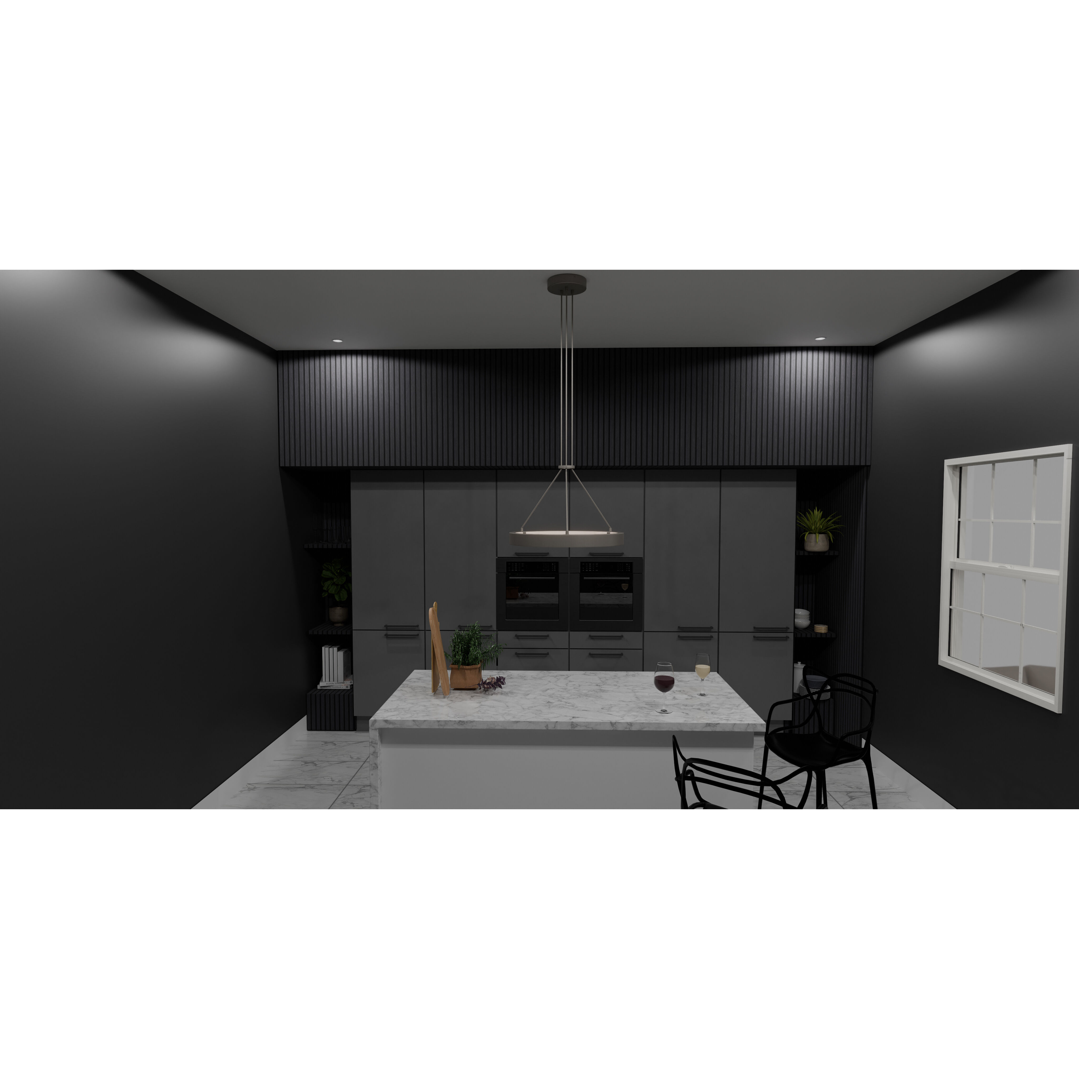 Drury LED 23.75 inch Pewter Cast Iron Pendant Ceiling Light