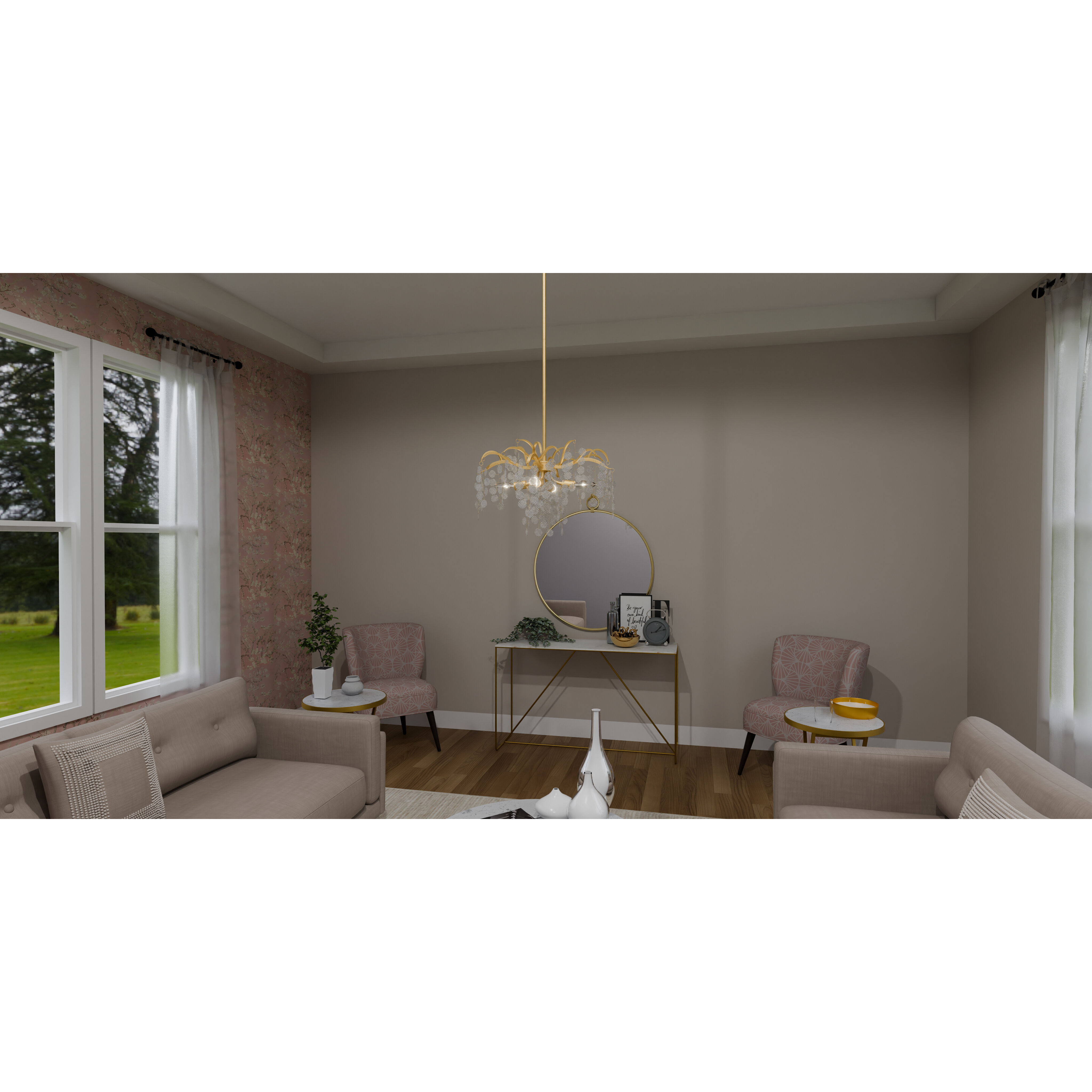 Maple 4 Light 22 inch Gold Leaf Pendant Ceiling Light