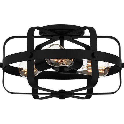 Manzel 3 Light 14 inch Matte Black Flush Mount Ceiling Light