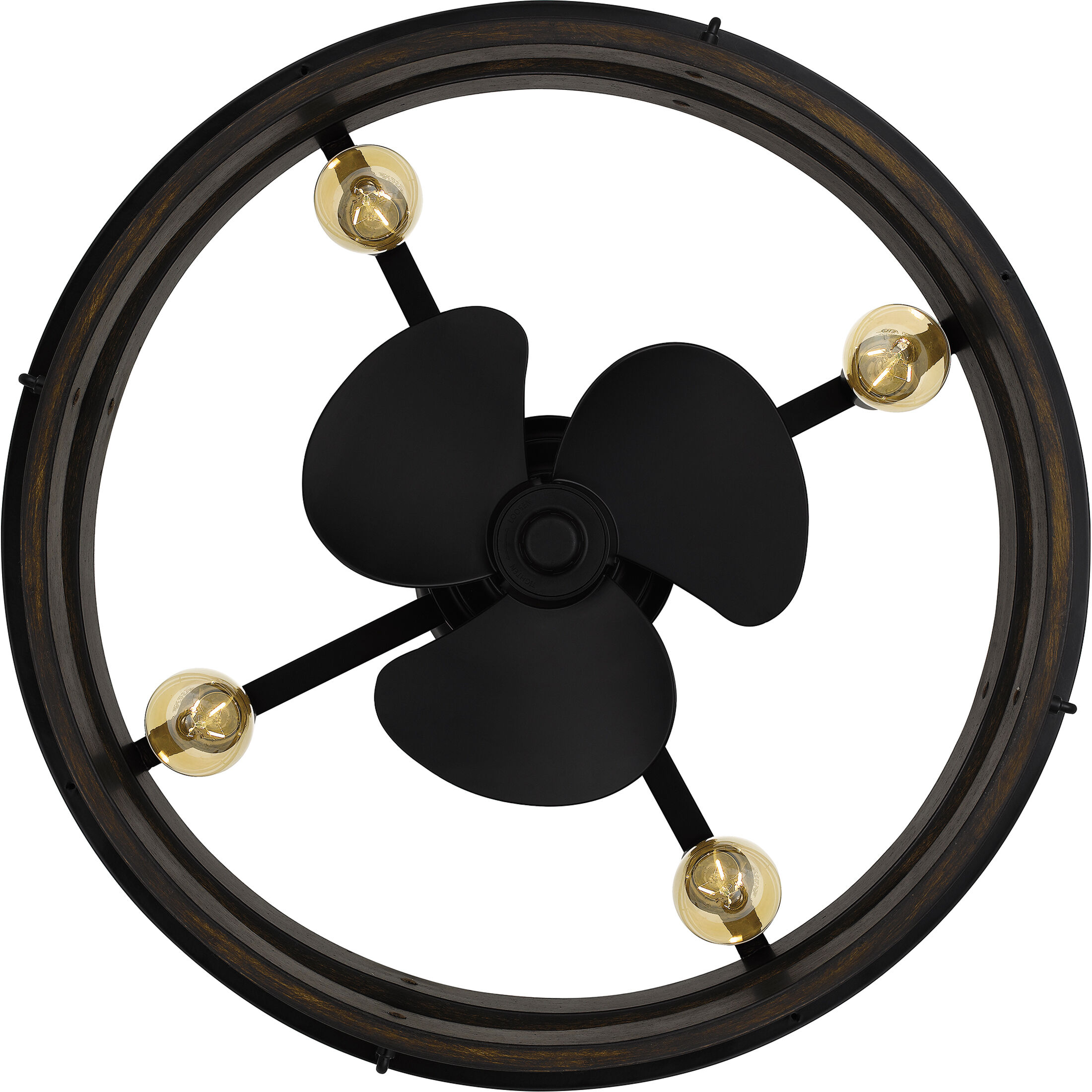 Moyer 24 inch Matte Black with Black Matte Blades Fandelier