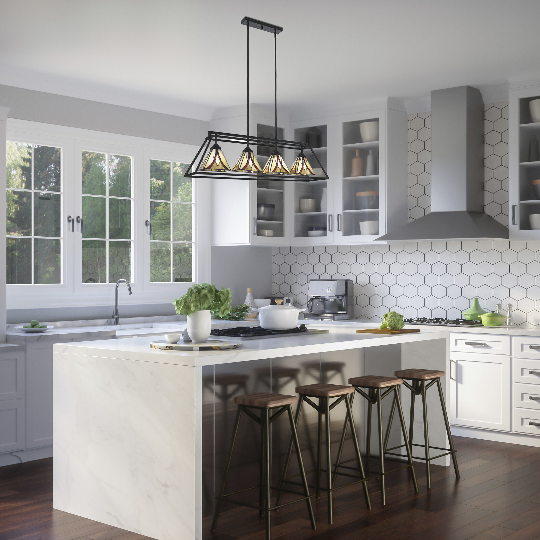 Quoizel TFAS442VA Asheville 4 Light 42 inch Valiant Bronze Island