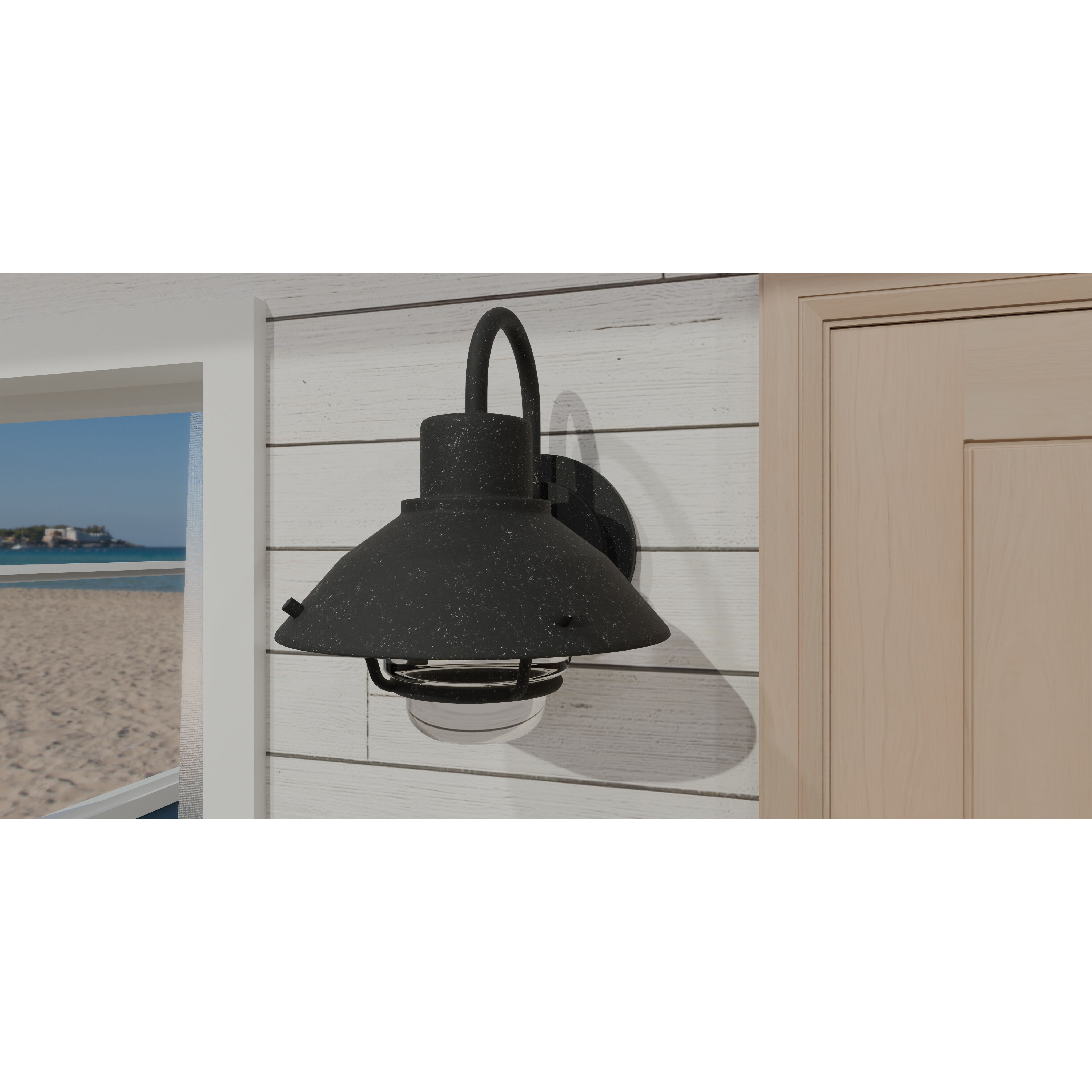 Lavalier 1 Light 11 inch Mottled Black Outdoor Lantern, Large