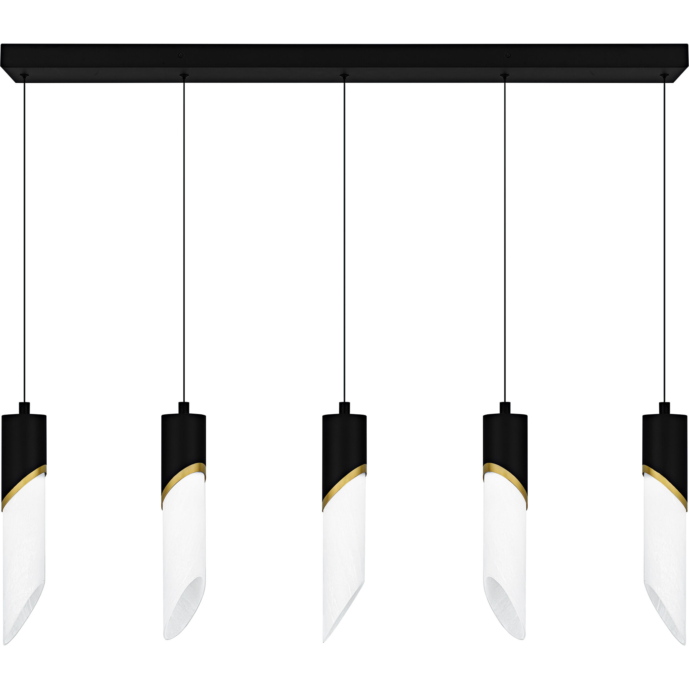 Alys LED 40 inch Matte Black Linear Chandelier Ceiling Light, Medium