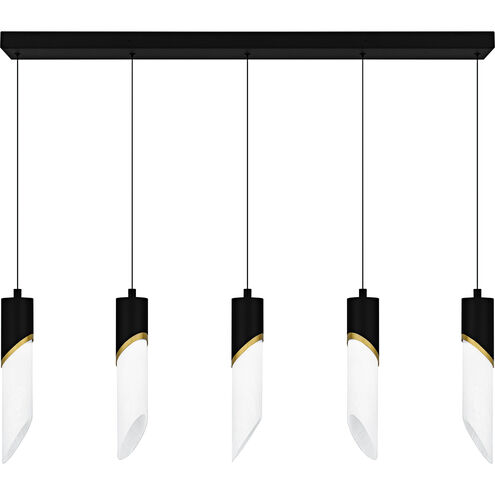 Alys LED 40 inch Matte Black Linear Chandelier Ceiling Light, Medium