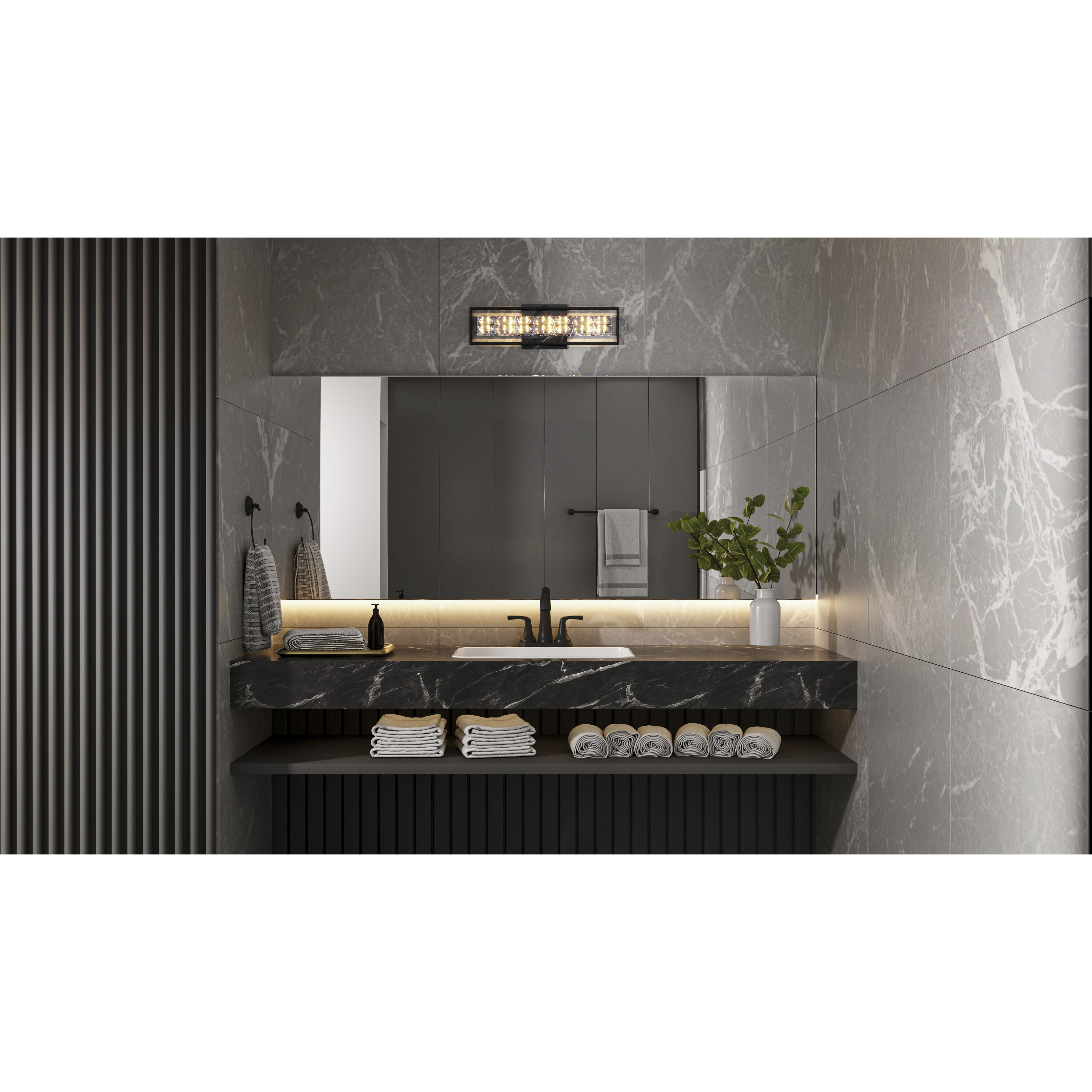 Dazzle LED 24 inch Matte Black Bath Light Wall Light, Medium