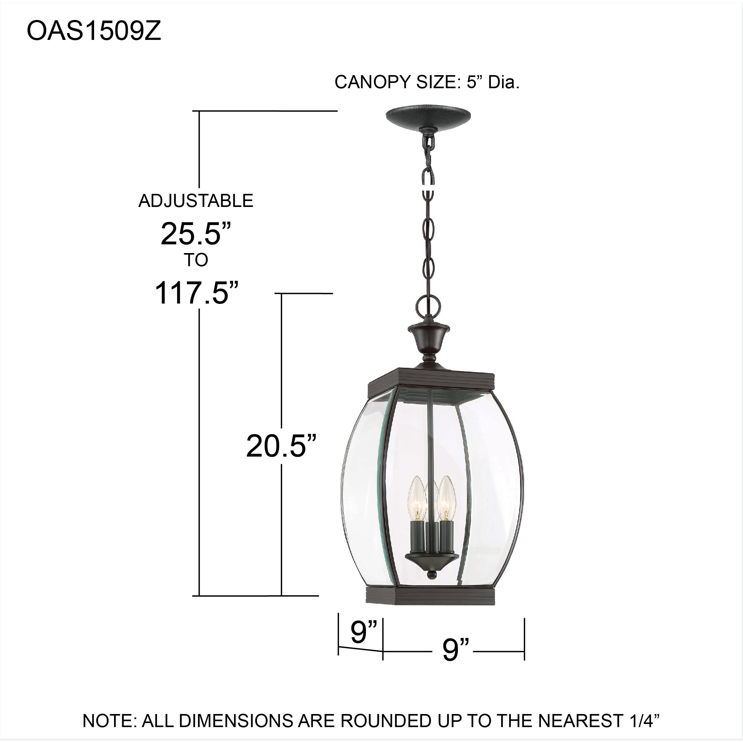 Oasis 3 Light 9 inch Medici Bronze Mini Pendant Ceiling Light, Small